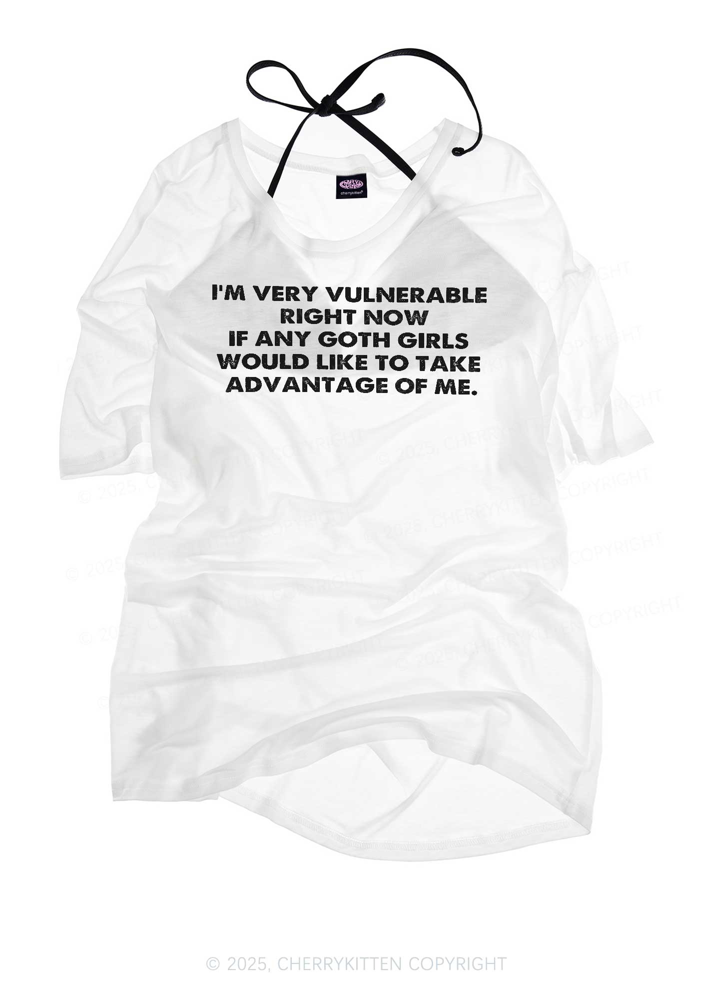 Im Vulnerable Y2K Sheer Boyfriend Tee Cherrykitten