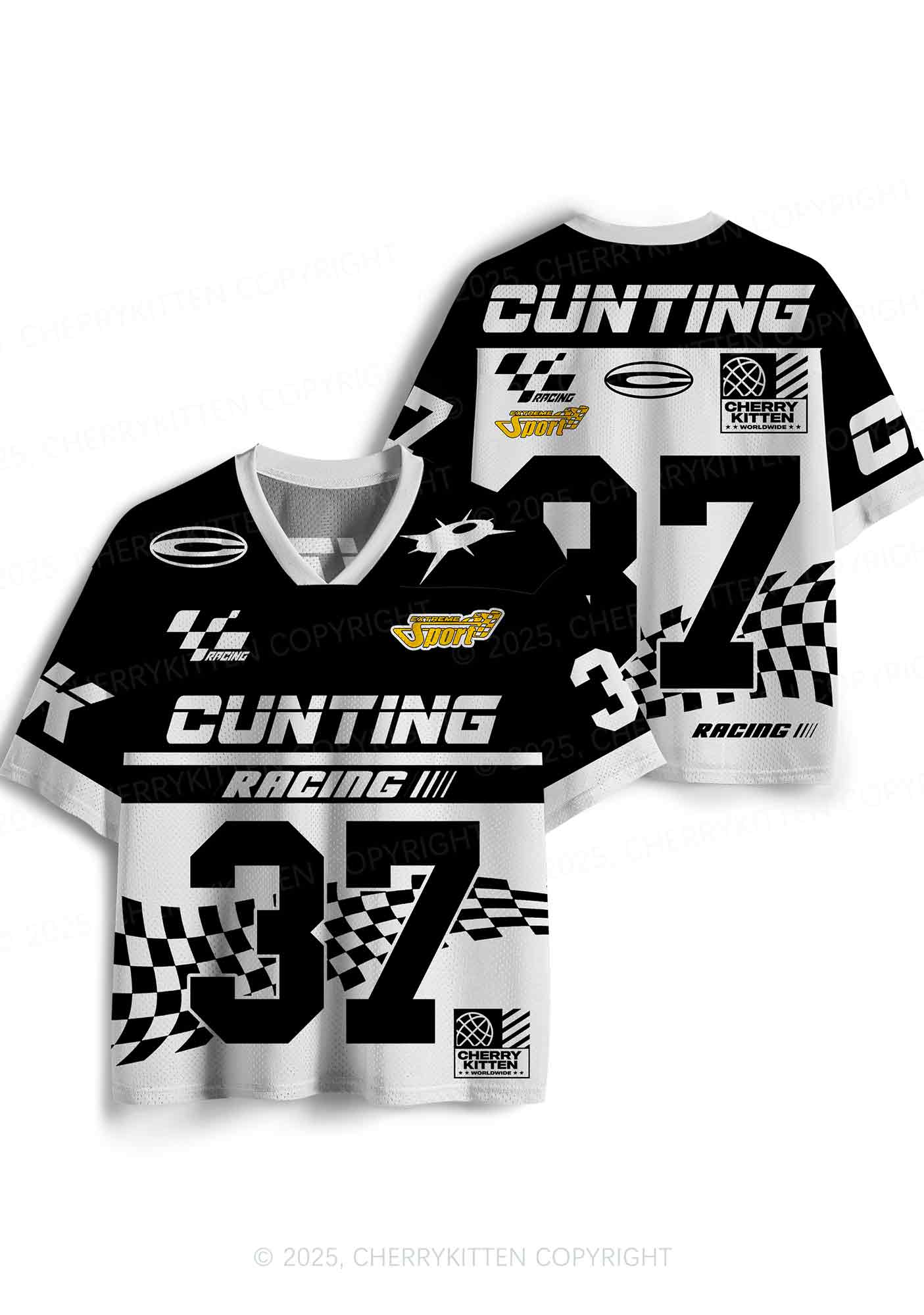 Custom Black Cxxting Racing Y2K Sport Jersey Shirts Cherrykitten
