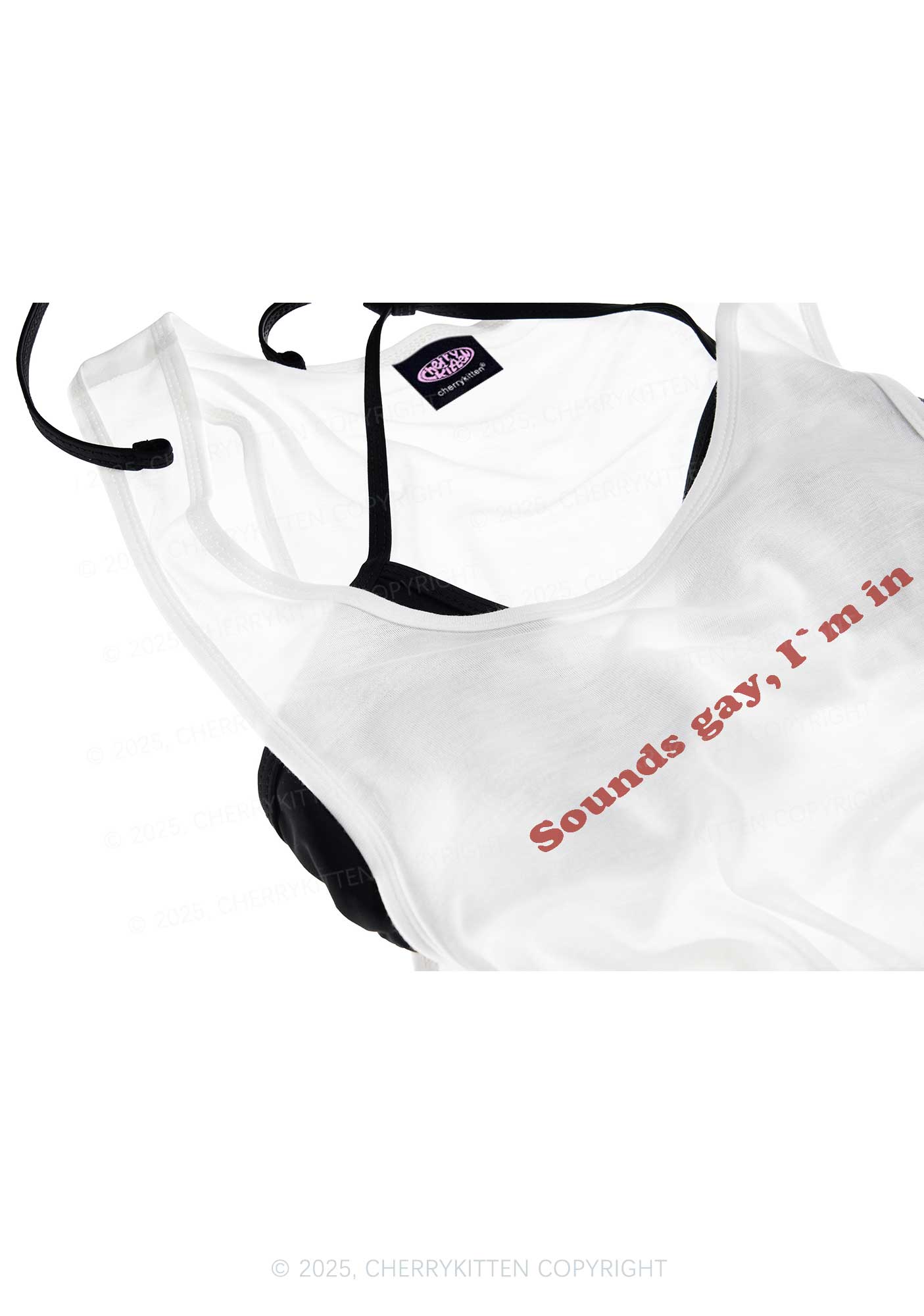 Sounds Gay Pride Y2K Sheer Boyfriend Tank Cherrykitten