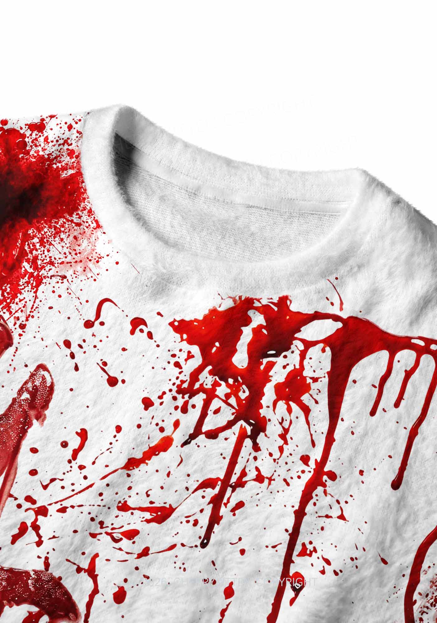 Halloween Bloody Handprint Y2K Knit Sweatshirt Cherrykitten