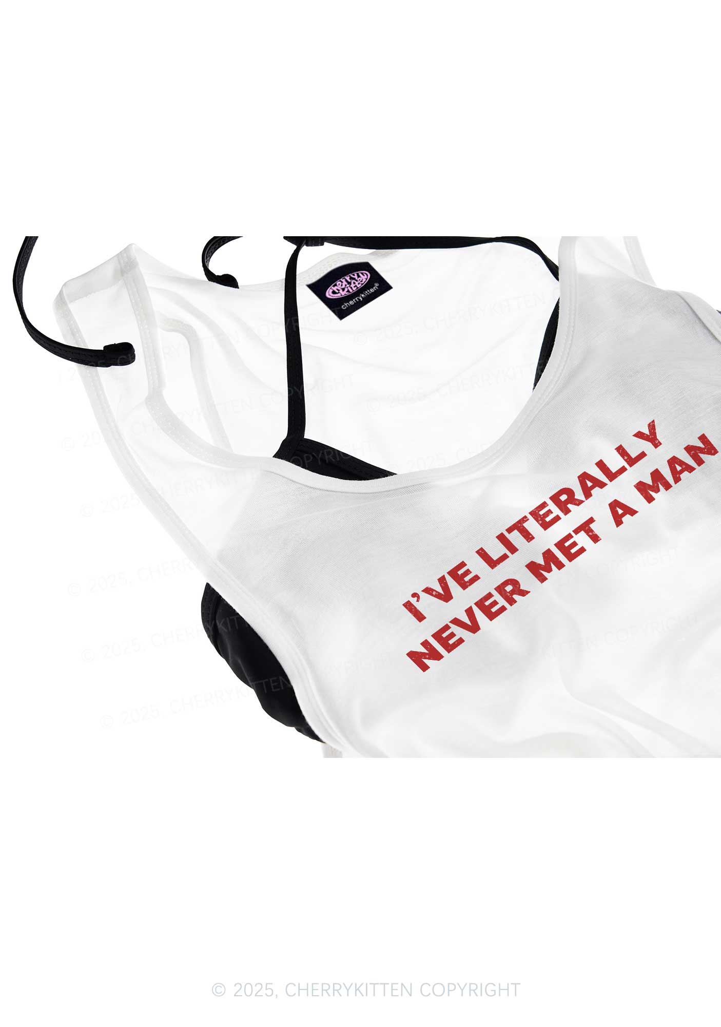 Never Met A Man Pride Y2K Sheer Boyfriend Tank Cherrykitten