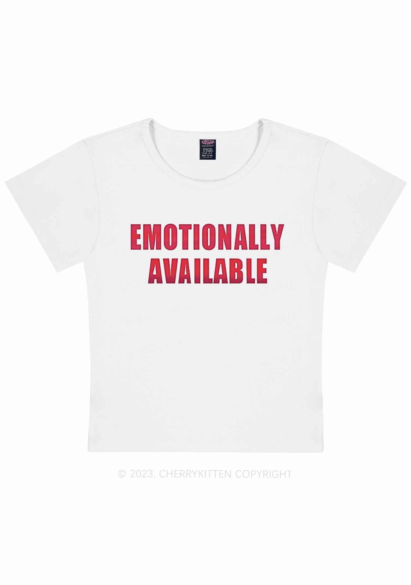 Curvy Emotionally Available Y2K Baby Tee Cherrykitten