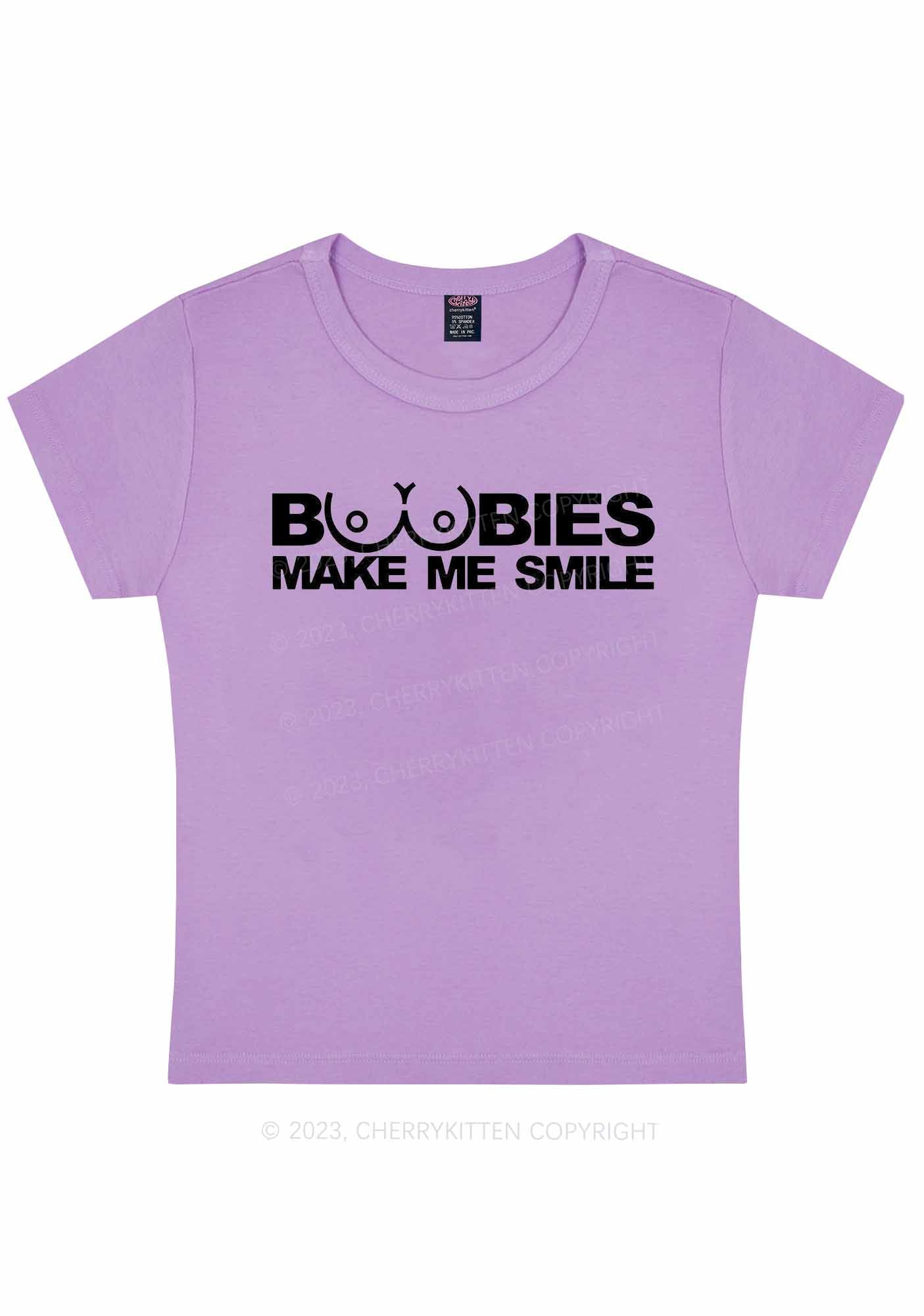 Curvy Make Me Smile Y2K Baby Tee Cherrykitten