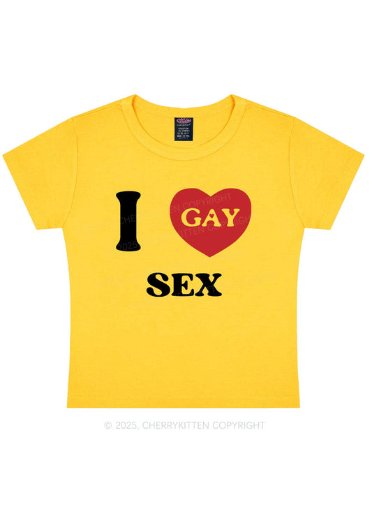 I Love Sx Gay Pride Y2K Baby Tee Cherrykitten