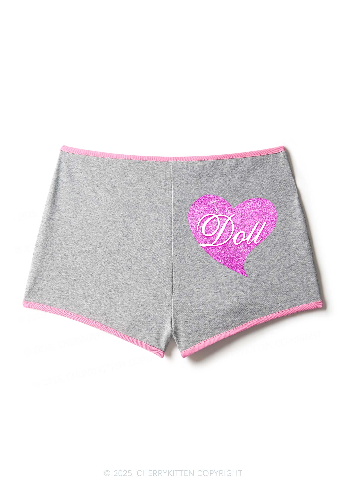 Glitter Heart Doll Y2K Contrast Mini Shorts Cherrykitten