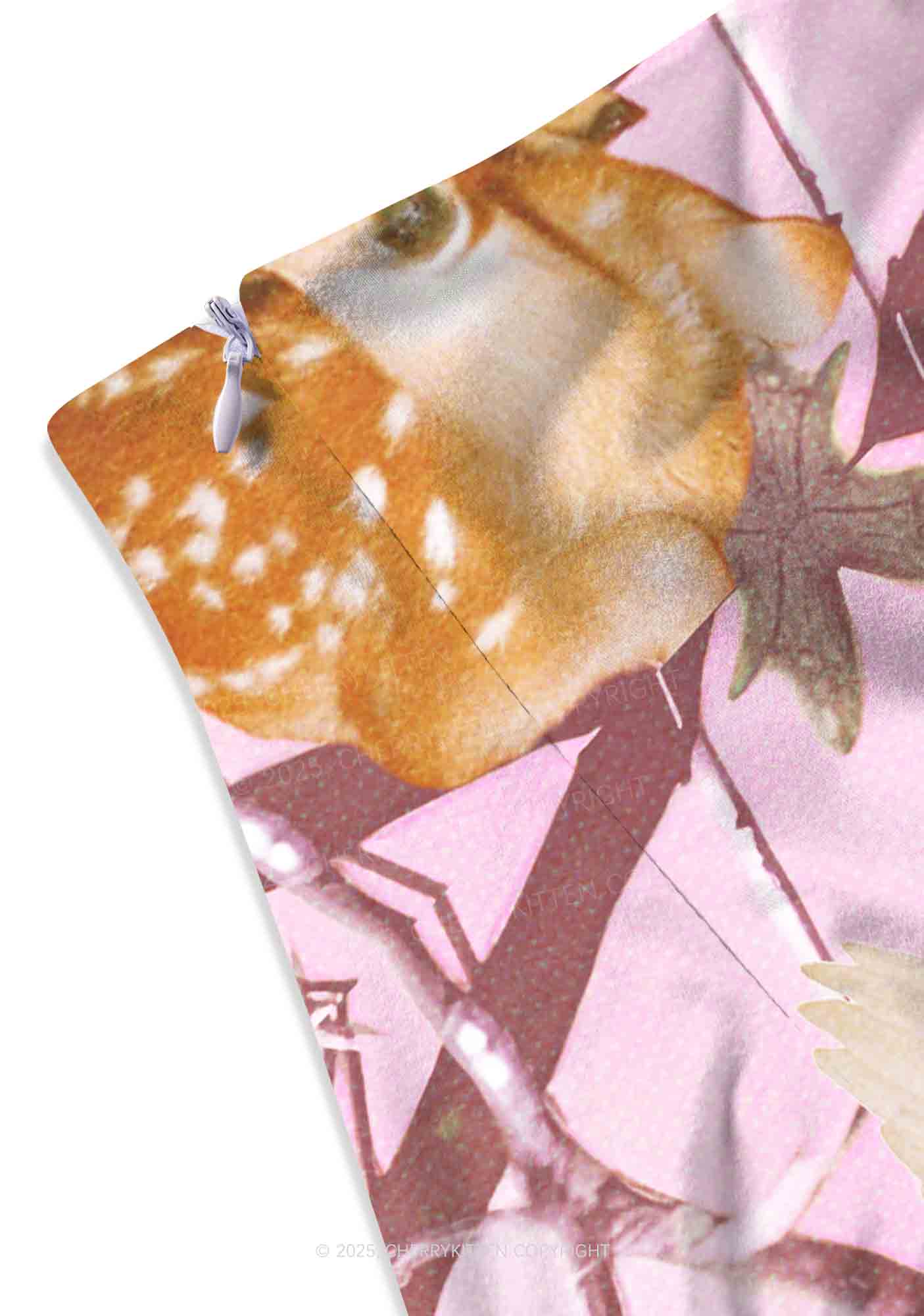 Pink Wood Deer Y2K Print Mini Skirt Cherrykitten