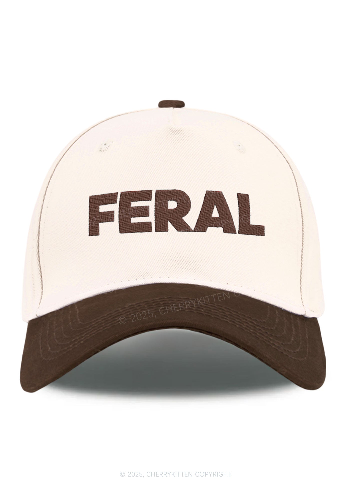 Embroidered Feral Y2K Color Block Baseball Cap Cherrykitten