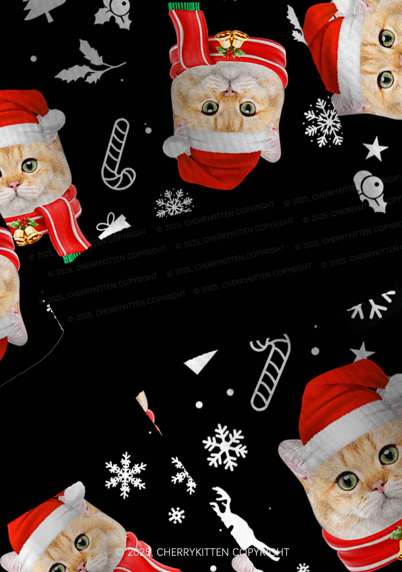 Custom Cat Face Y2K Christmas Cardigan Knit Sweatshirt Cherrykitten