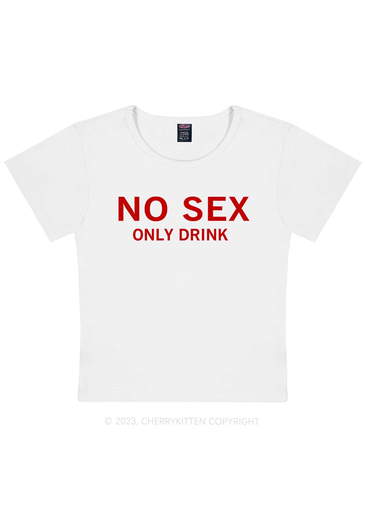 Curvy Only Drink Y2K Baby Tee Cherrykitten