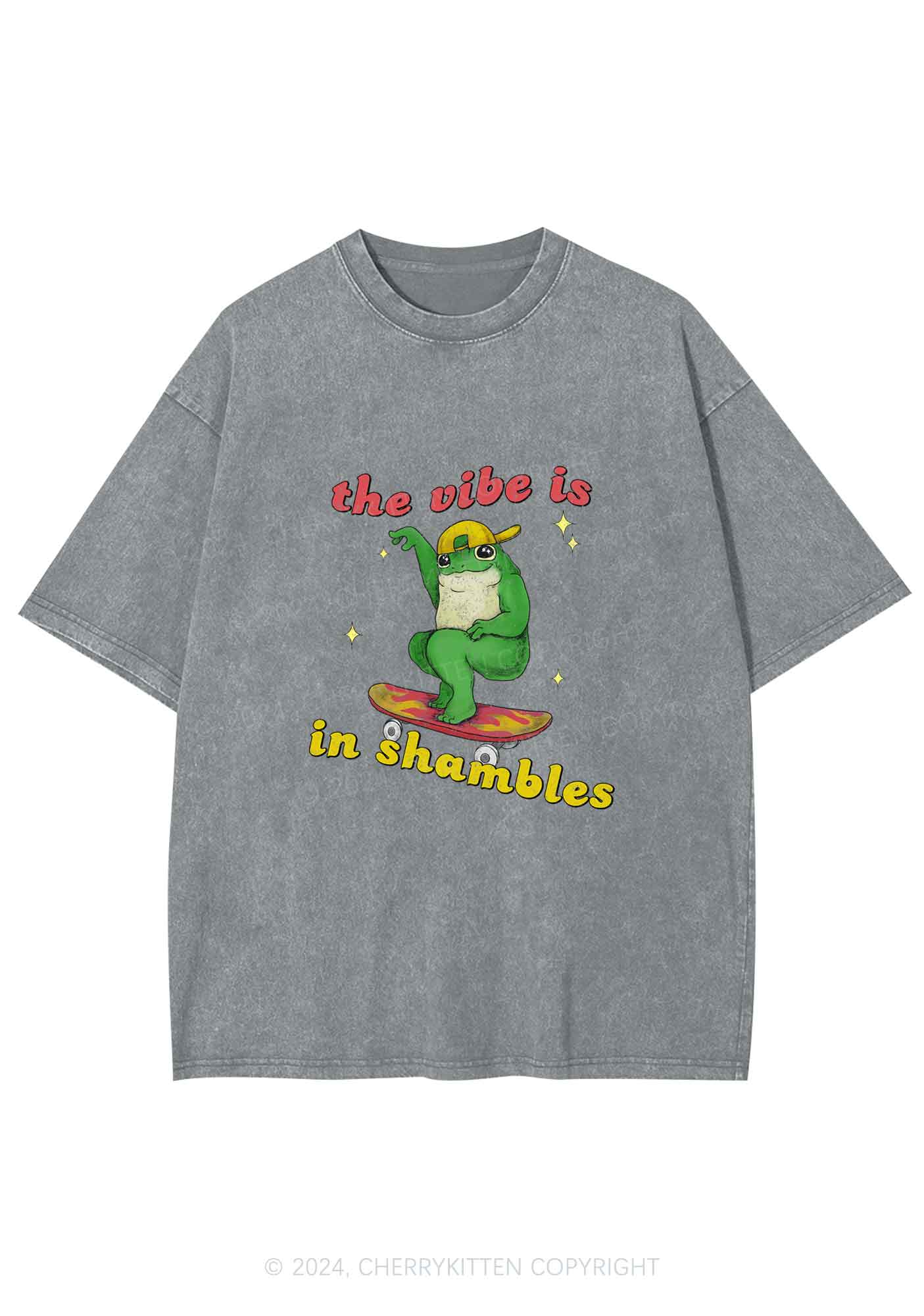 Shambles Vibe Y2K Washed Tee Cherrykitten
