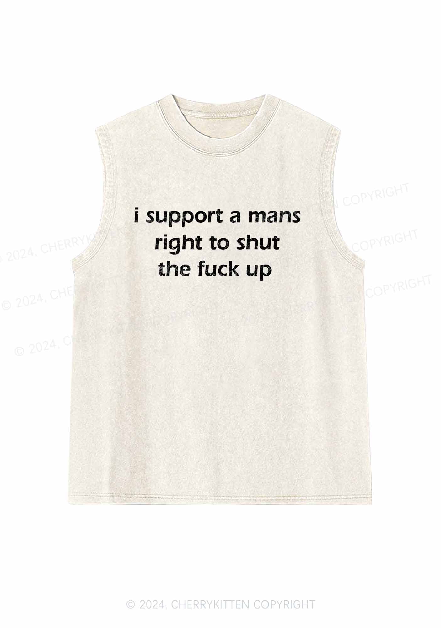 I Support A Mans Right Y2K Washed Tank Cherrykitten