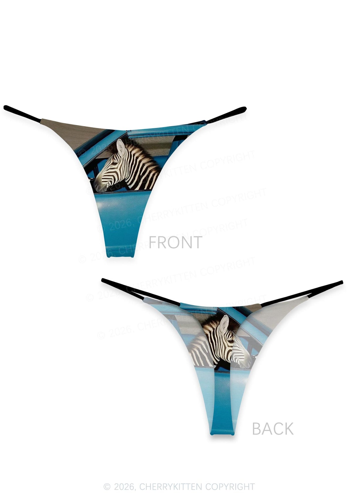Zebra Driver Y2K Print Bikini String Thong Cherrykitten