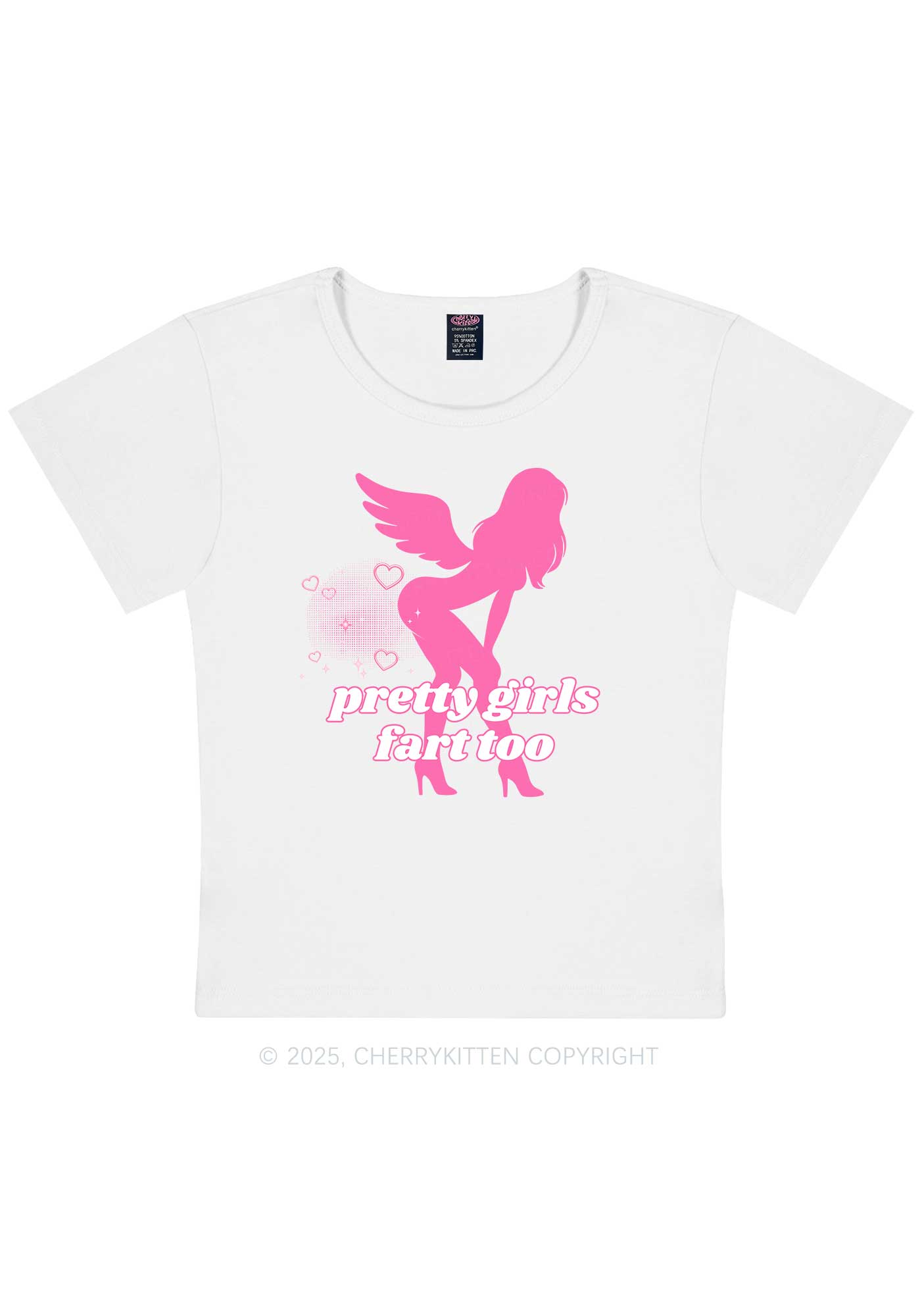 Pretty Girls Fart Too Y2K Baby Tee Cherrykitten