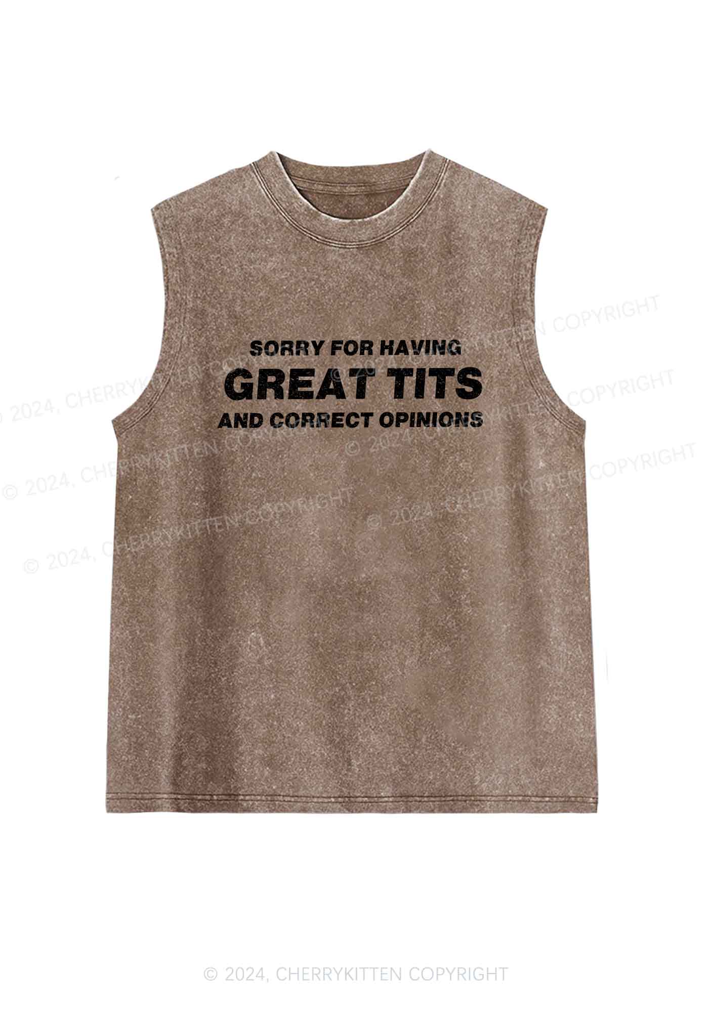Sorry For Having Correct Opinions Y2K Washed Tank Cherrykitten