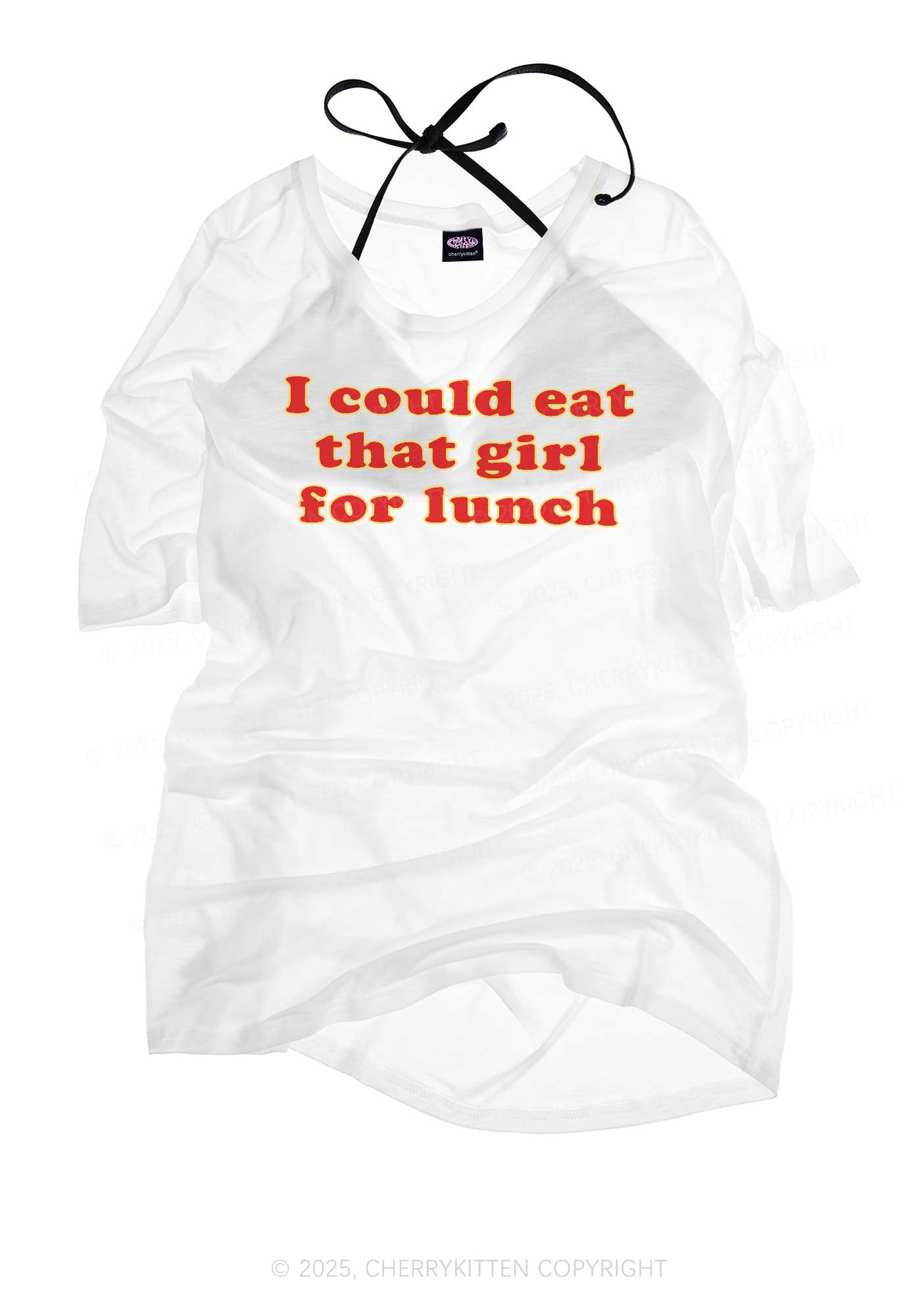 Eat That Girl For Lunch Pride Y2K Sheer Boyfriend Tee Cherrykitten