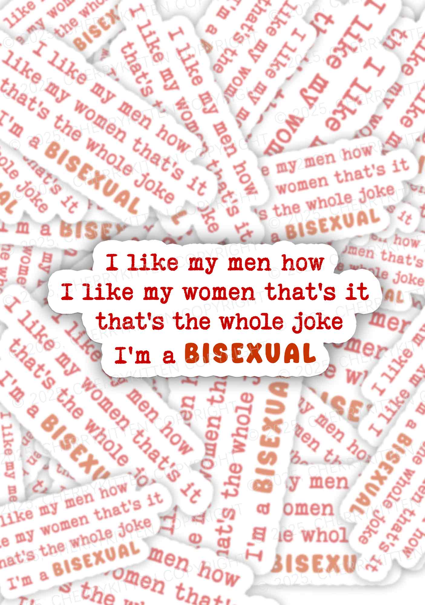 Im A Bisexual Pride 1Pc Y2K Sticker Cherrykitten