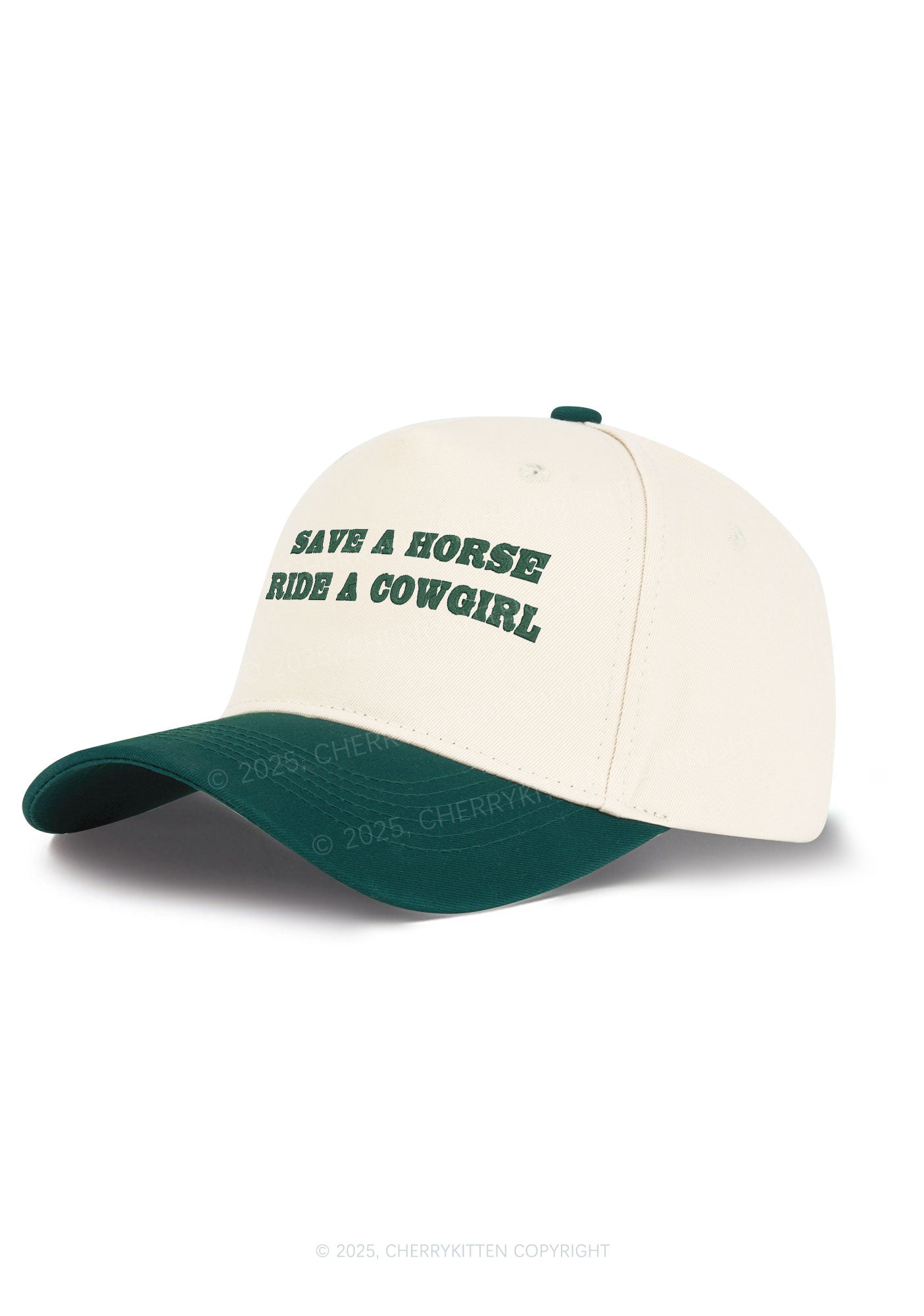 Embroidered Save A Horse Ride A Cowgirl Y2K Color Block Baseball Cap Cherrykitten