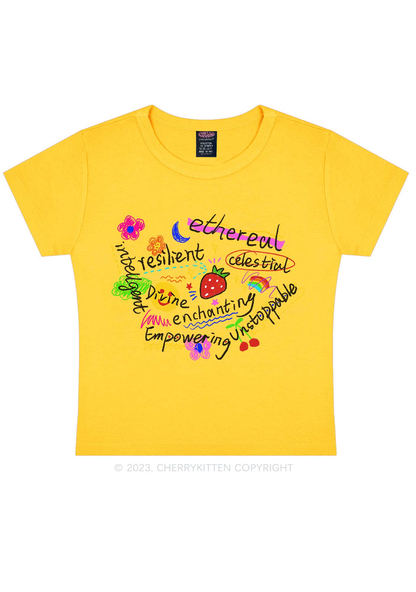 Girl Empowering Y2K Baby Tee Cherrykitten