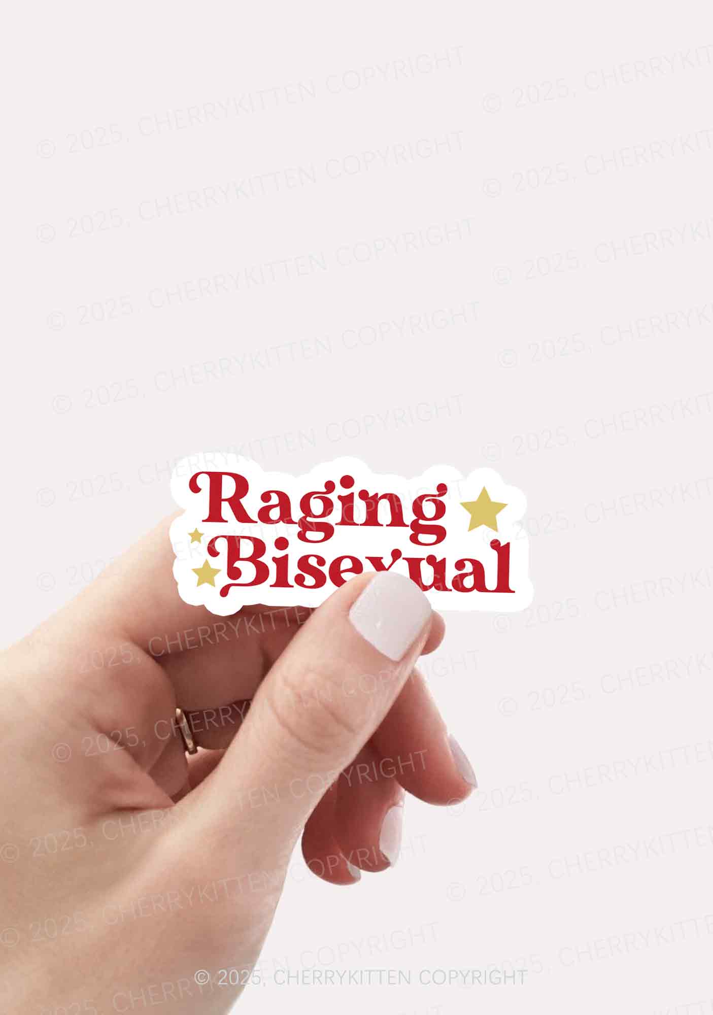 Raging Bisexual Stars Pride 1Pc Y2K Sticker Cherrykitten
