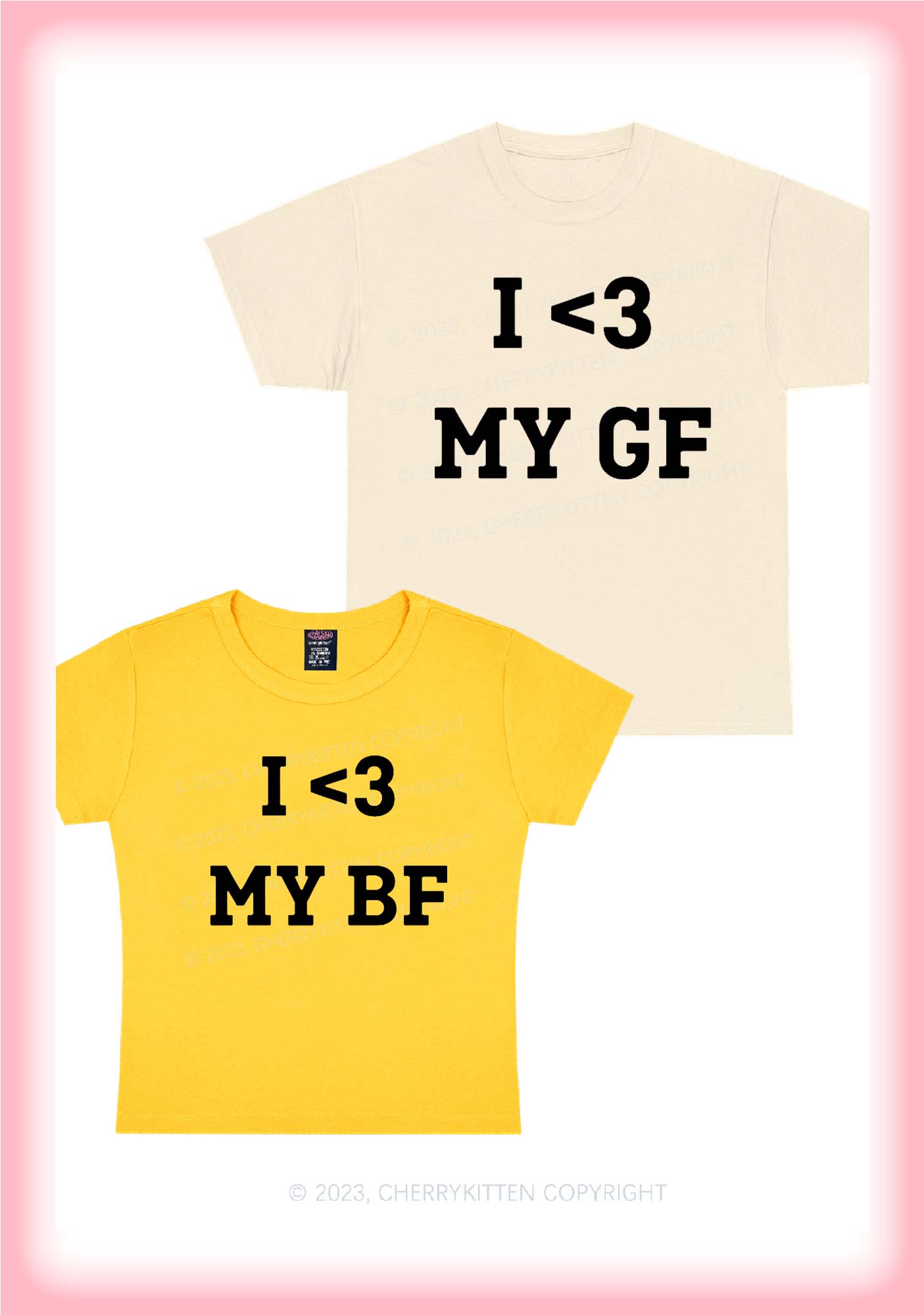 I <3 My BF&GF Y2K Valentine's Day Shirt Cherrykitten