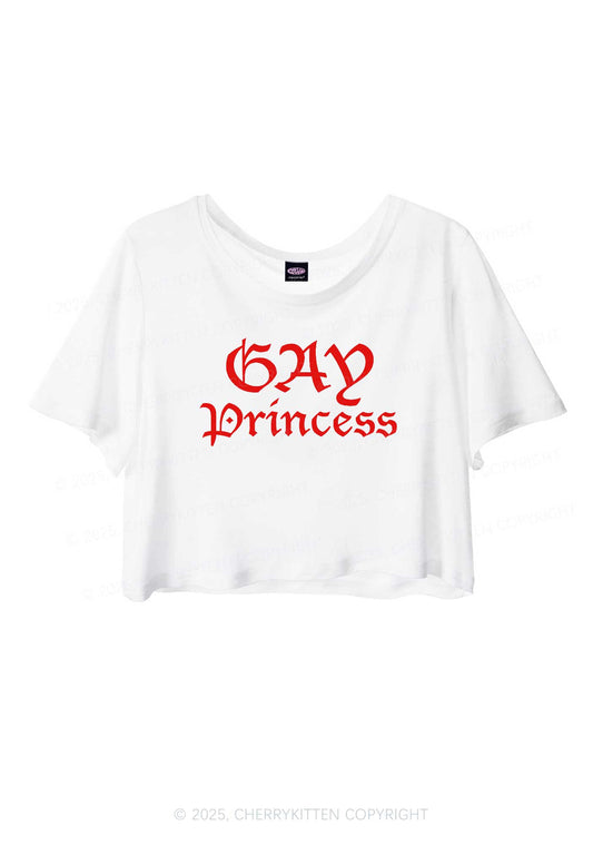 Gay Princess Pride Y2K Sheer Crop Tee Cherrykitten
