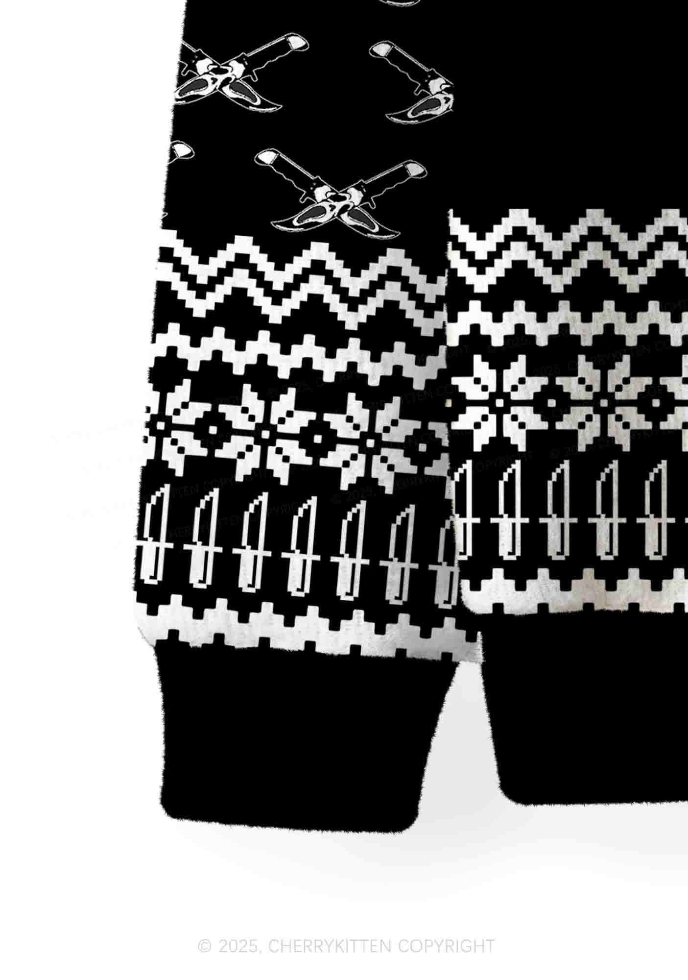 Horror Film Club Halloween Y2K Christmas Cardigan Knit Sweatshirt Cherrykitten
