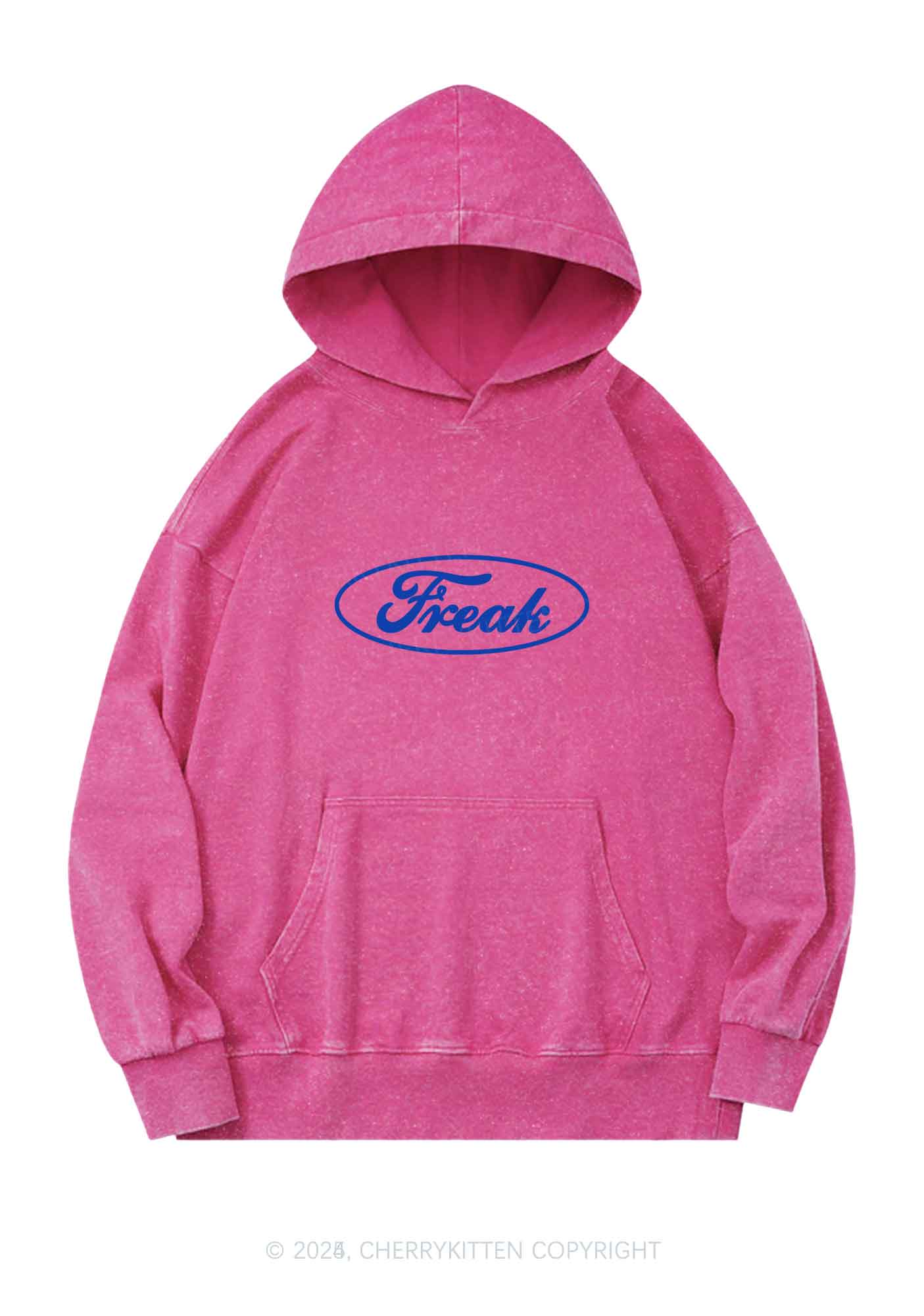 Oval Freak Y2K Washed Hoodie Cherrykitten