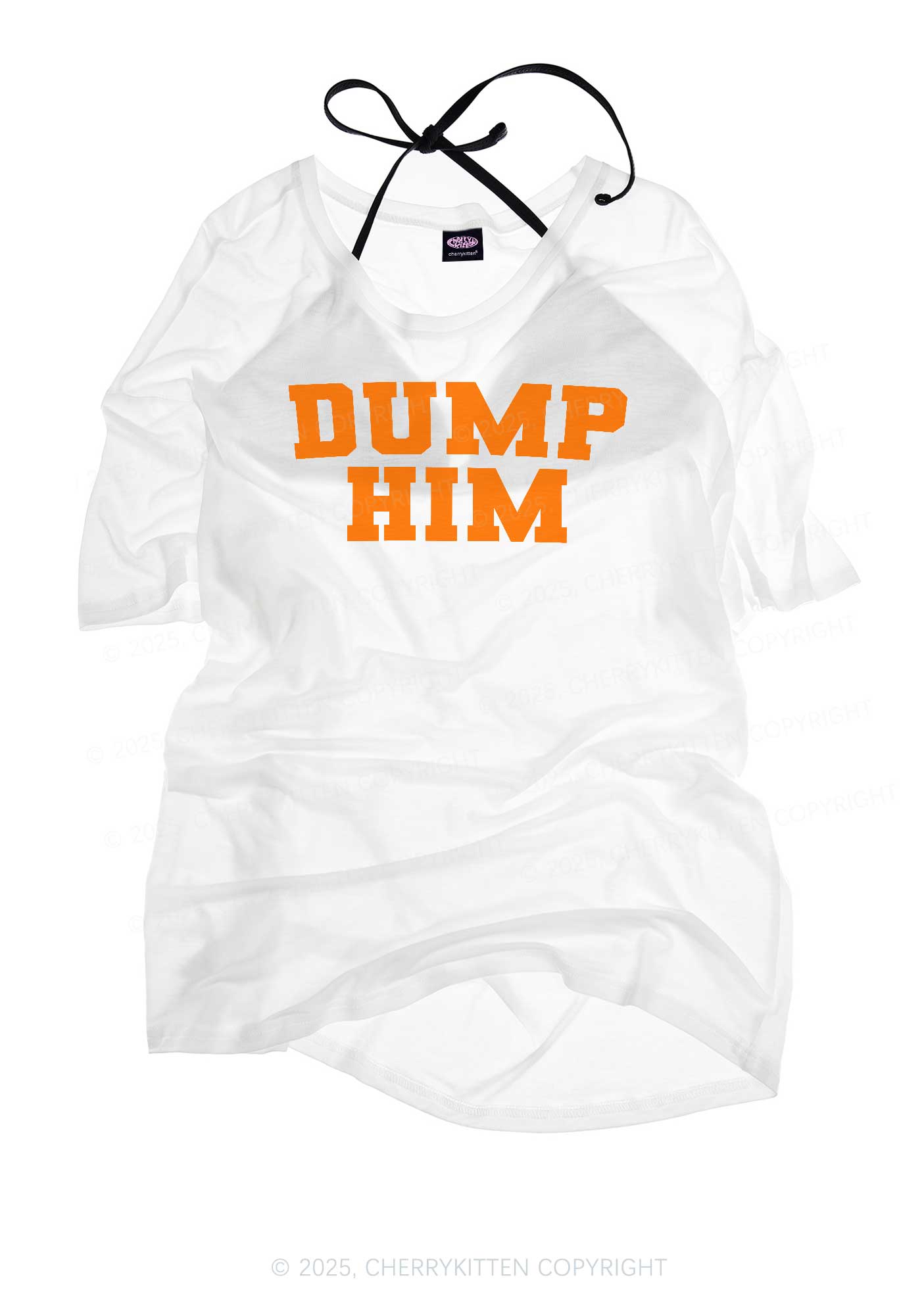 Dump Him Y2K Sheer Boyfriend Tee Cherrykitten