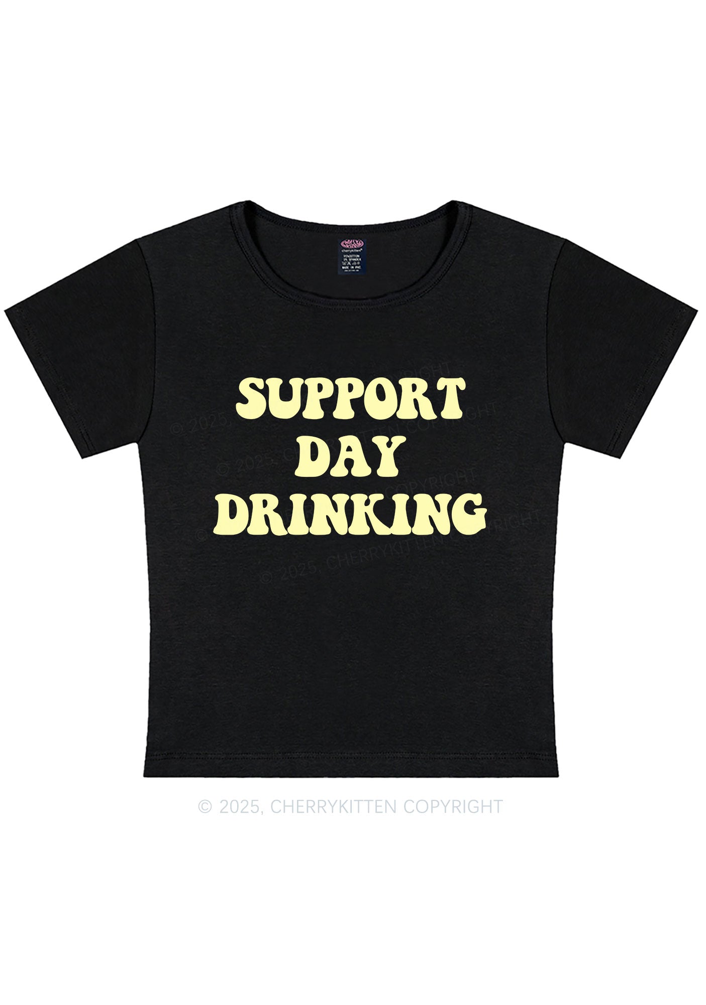 Curvy Support Day Drinking Y2K Baby Tee Cherrykitten