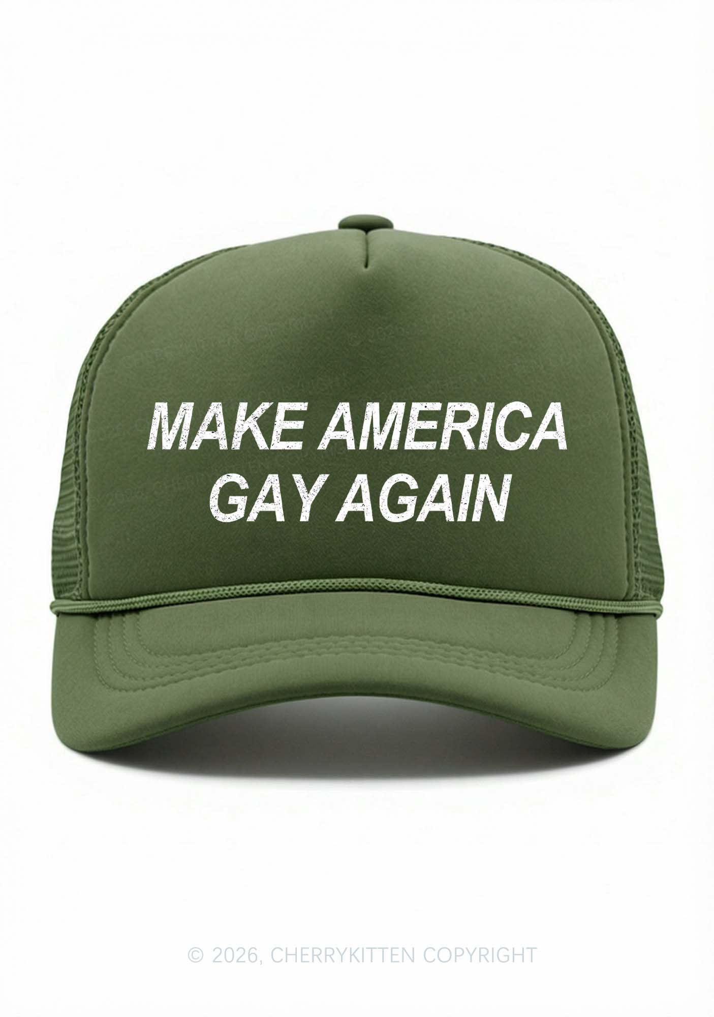 Make America Gay Again Pride Y2K Trucker Hat Cherrykitten