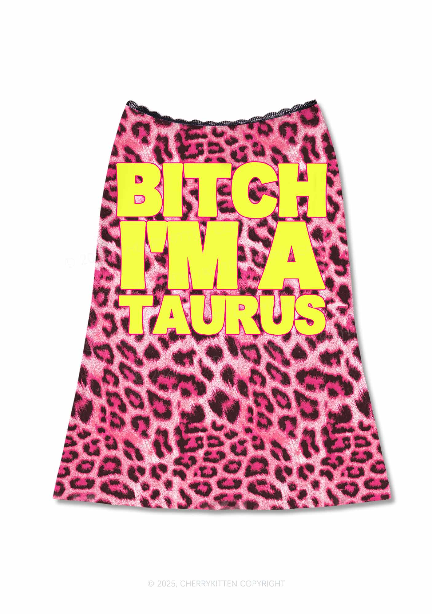 Bxtch I'm A Custom Zodiac Y2K Print Midi Skirt Cherrykitten