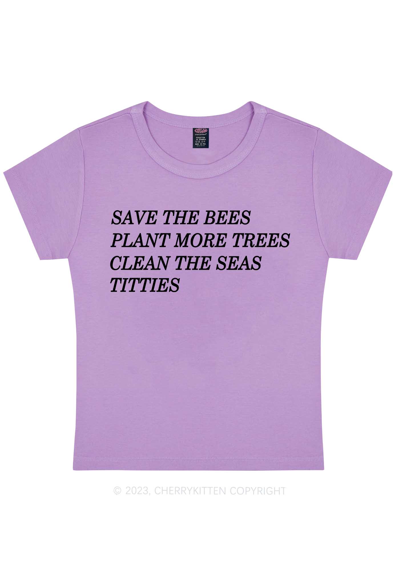 Save The Bees Y2K Baby Tee Cherrykitten