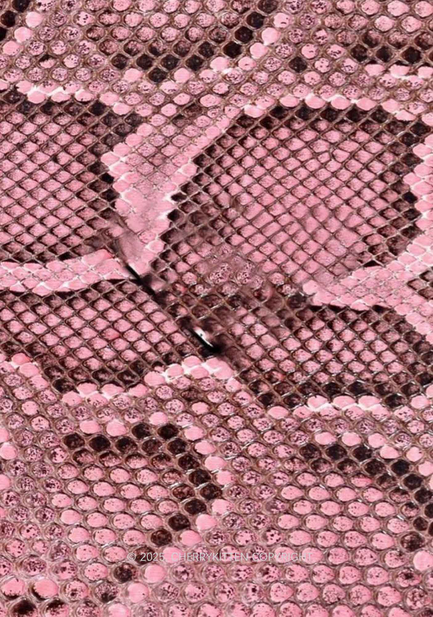 Pink Snake Texture Y2K Print Mini Layered Skirt Cherrykitten