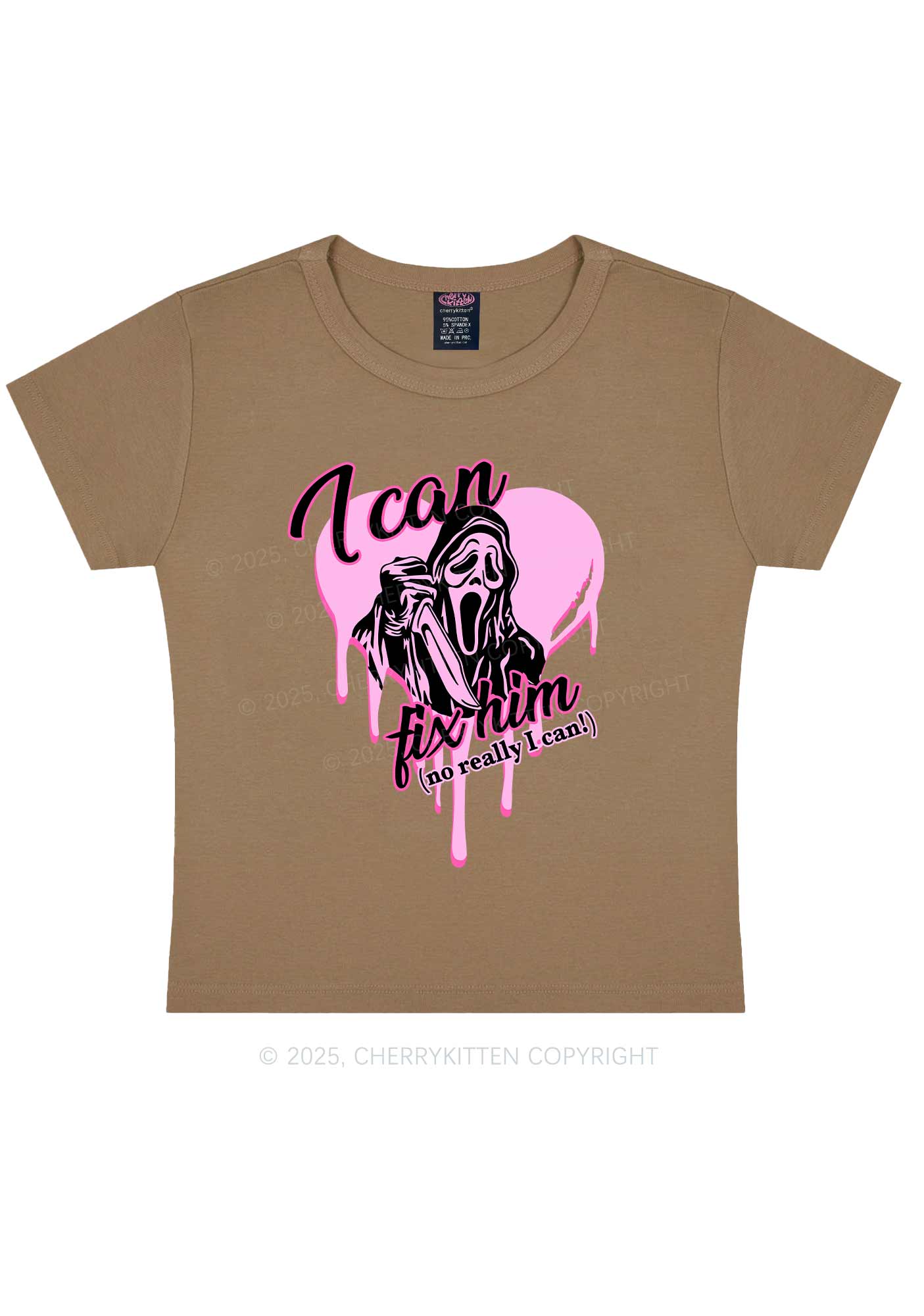 Halloween Ghost Fix Him Y2K Baby Tee Cherrykitten