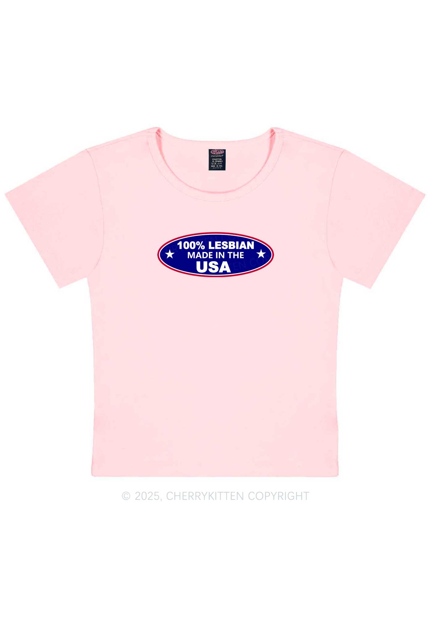 Lesbian Made In USA Y2K Baby Tee Cherrykitten