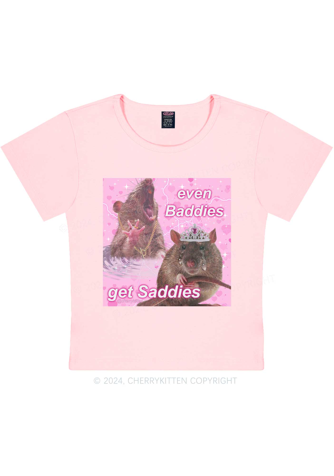 Rat Princess Get Saddies Y2K Baby Tee Cherrykitten