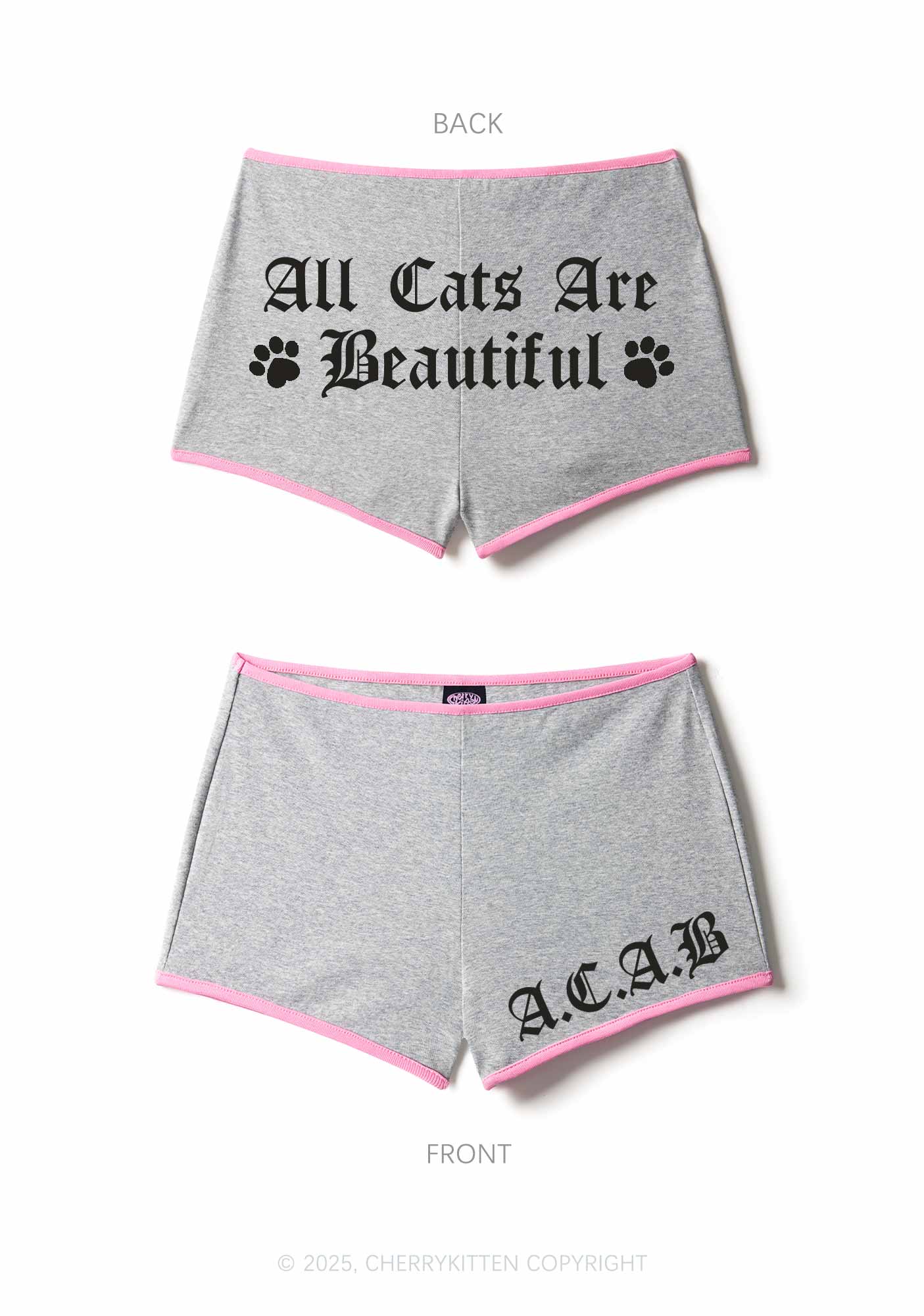 ACAB Cats Y2K Booty Shorts Cherrykitten