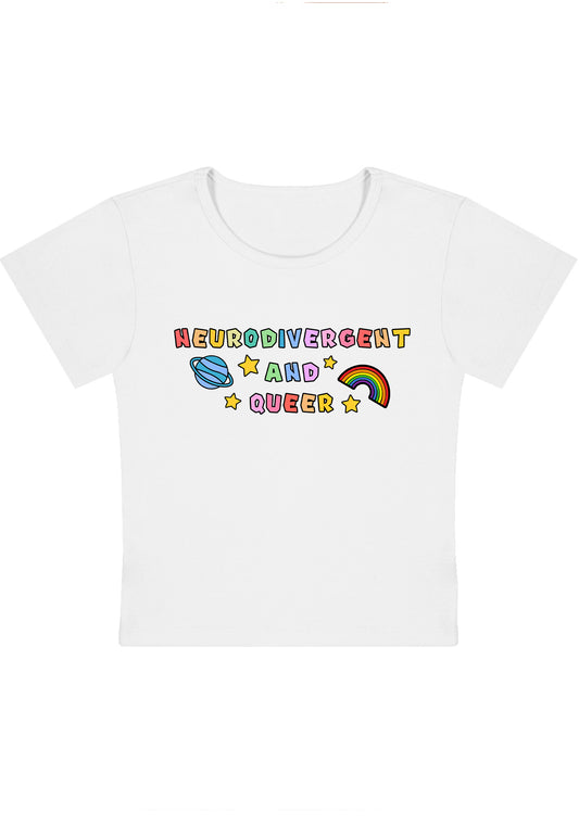 Neurodivergent And Queer Y2K Baby Tee