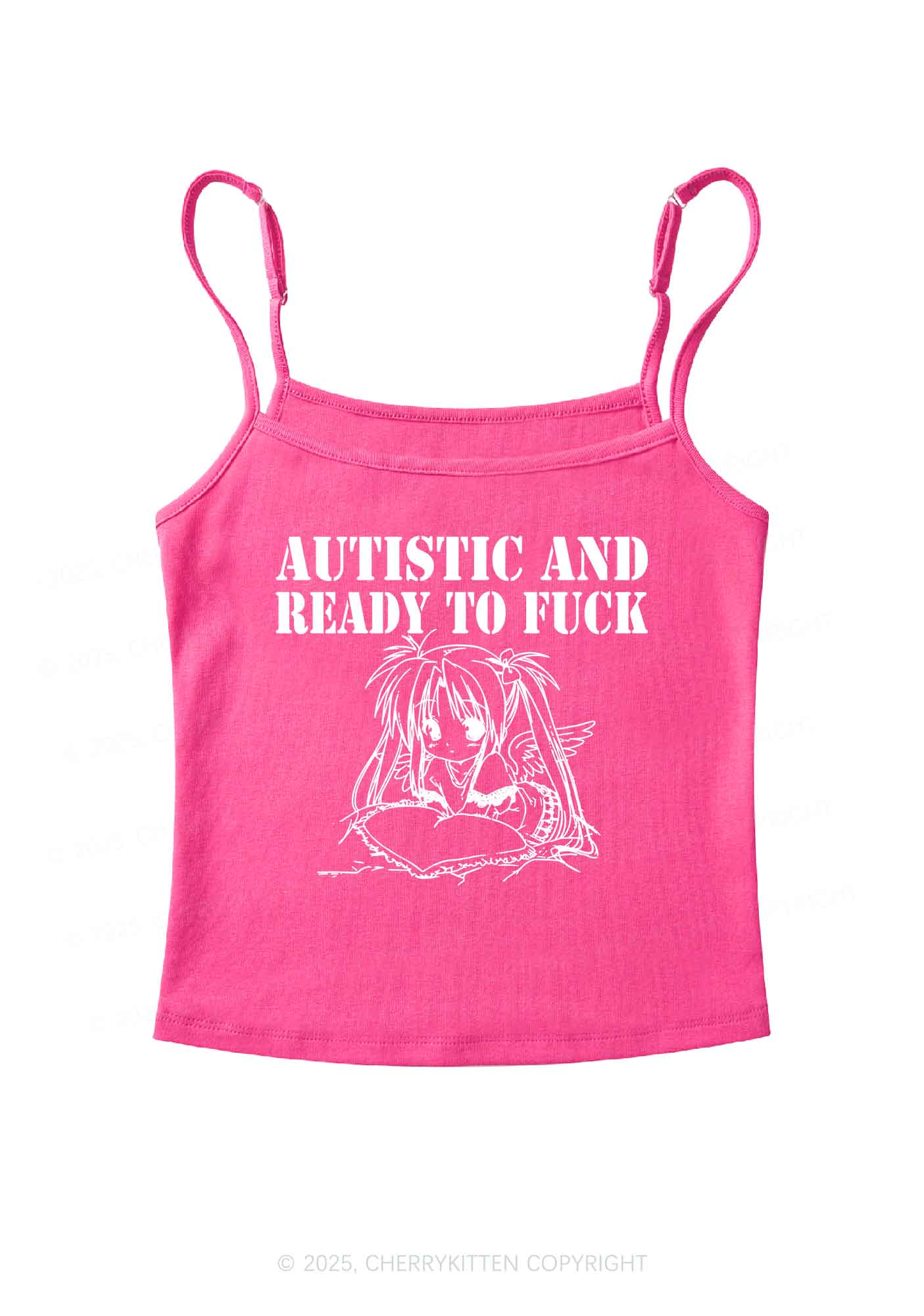 Autistic Ready To Fxxk Y2K Spaghetti Strap Cami Cherrykitten