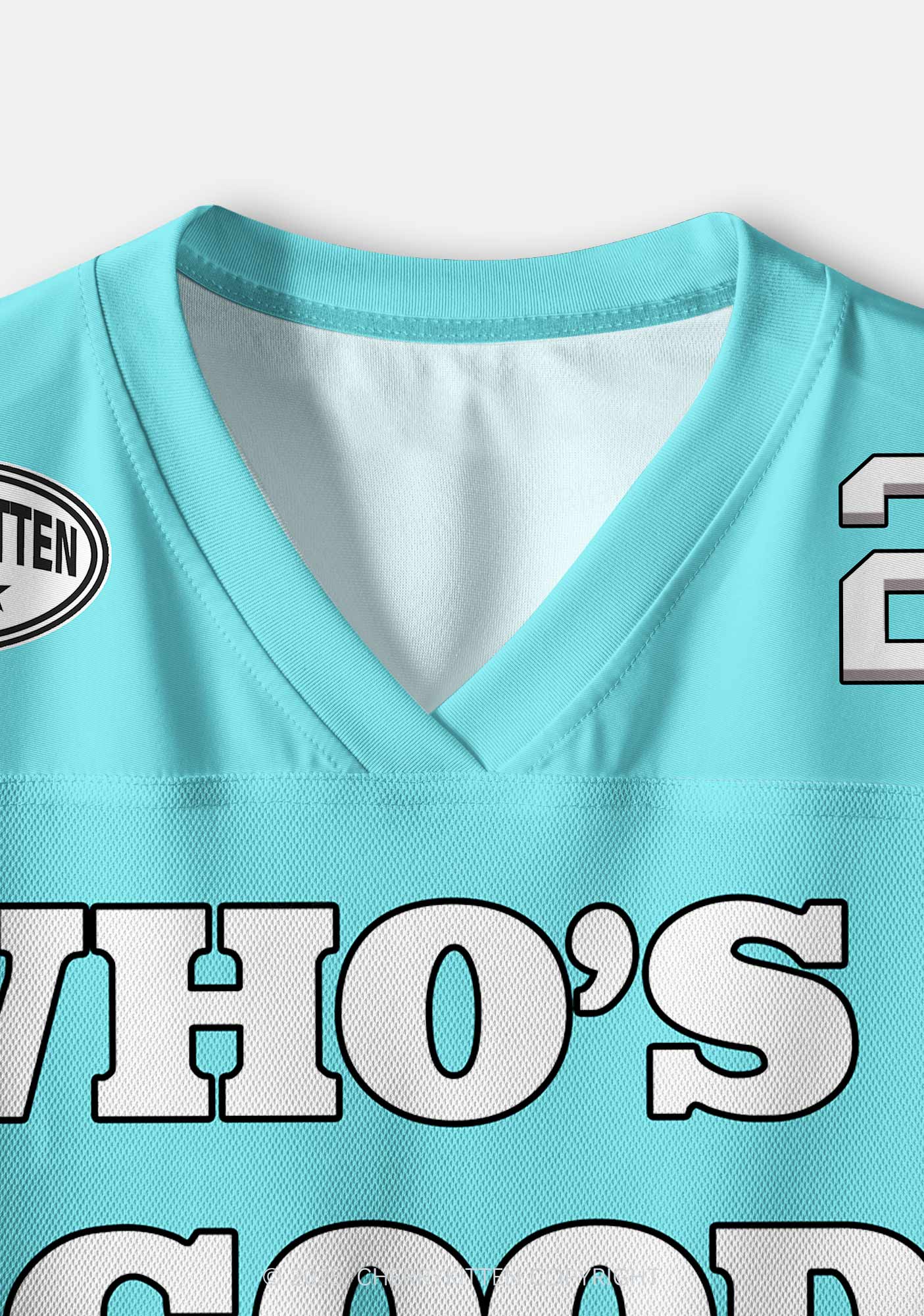 Custom Blue Whos A Good Boy Y2K Crop Sport Jersey Shirts Cherrykitten