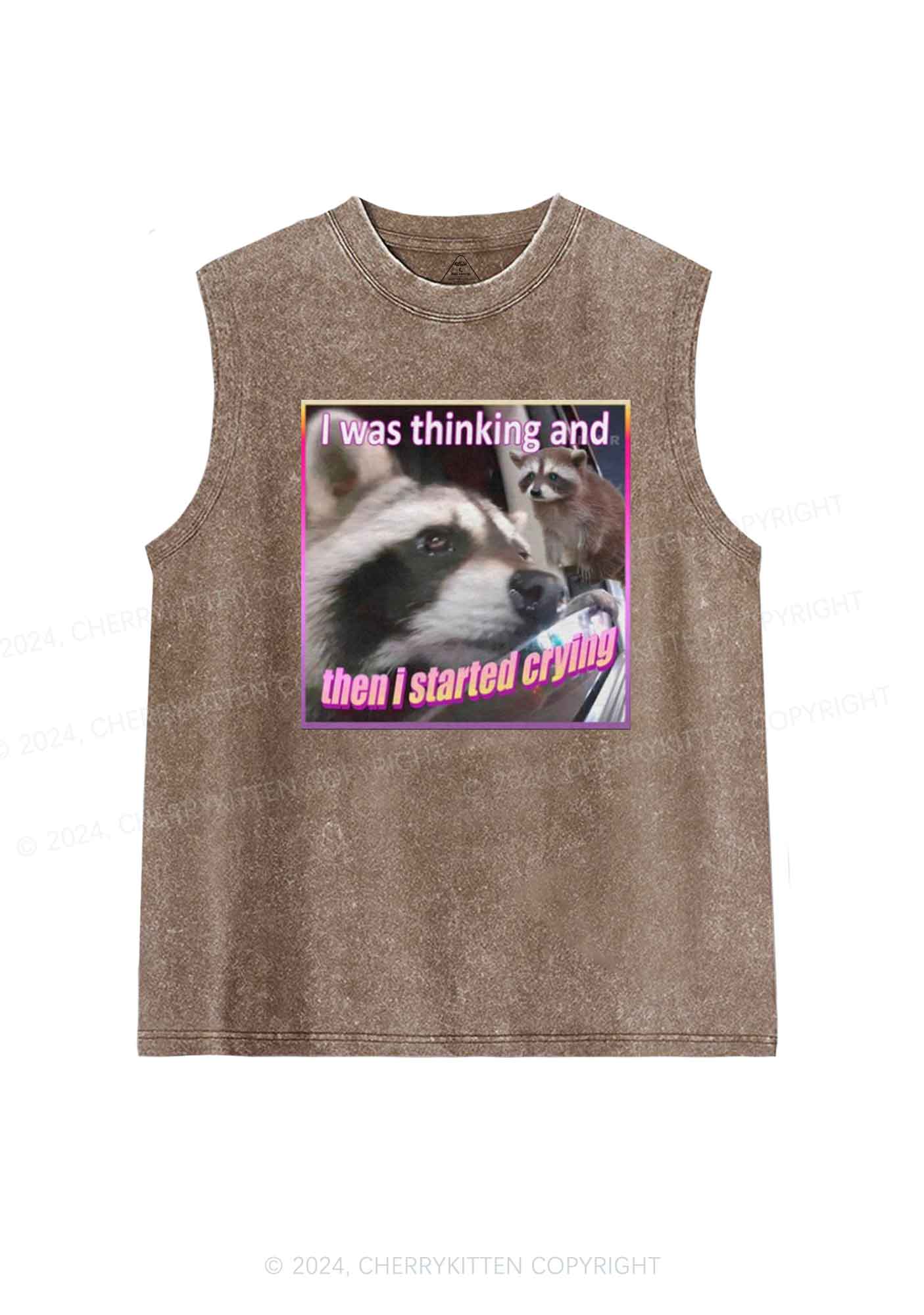 I Started Crying Y2K Washed Tank Cherrykitten