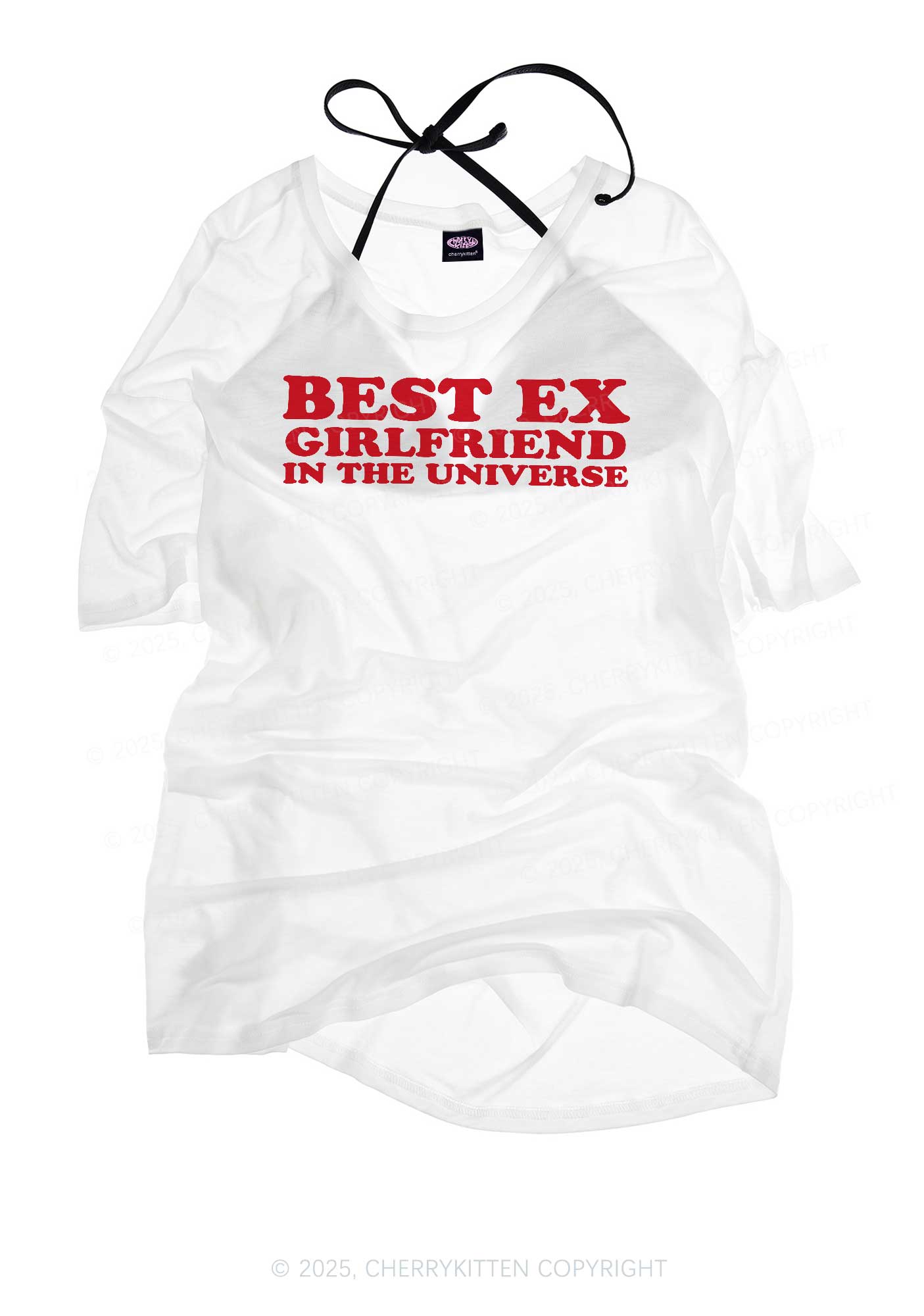 Universe Best Ex Girlfriend Y2K Sheer Boyfriend Tee Cherrykitten