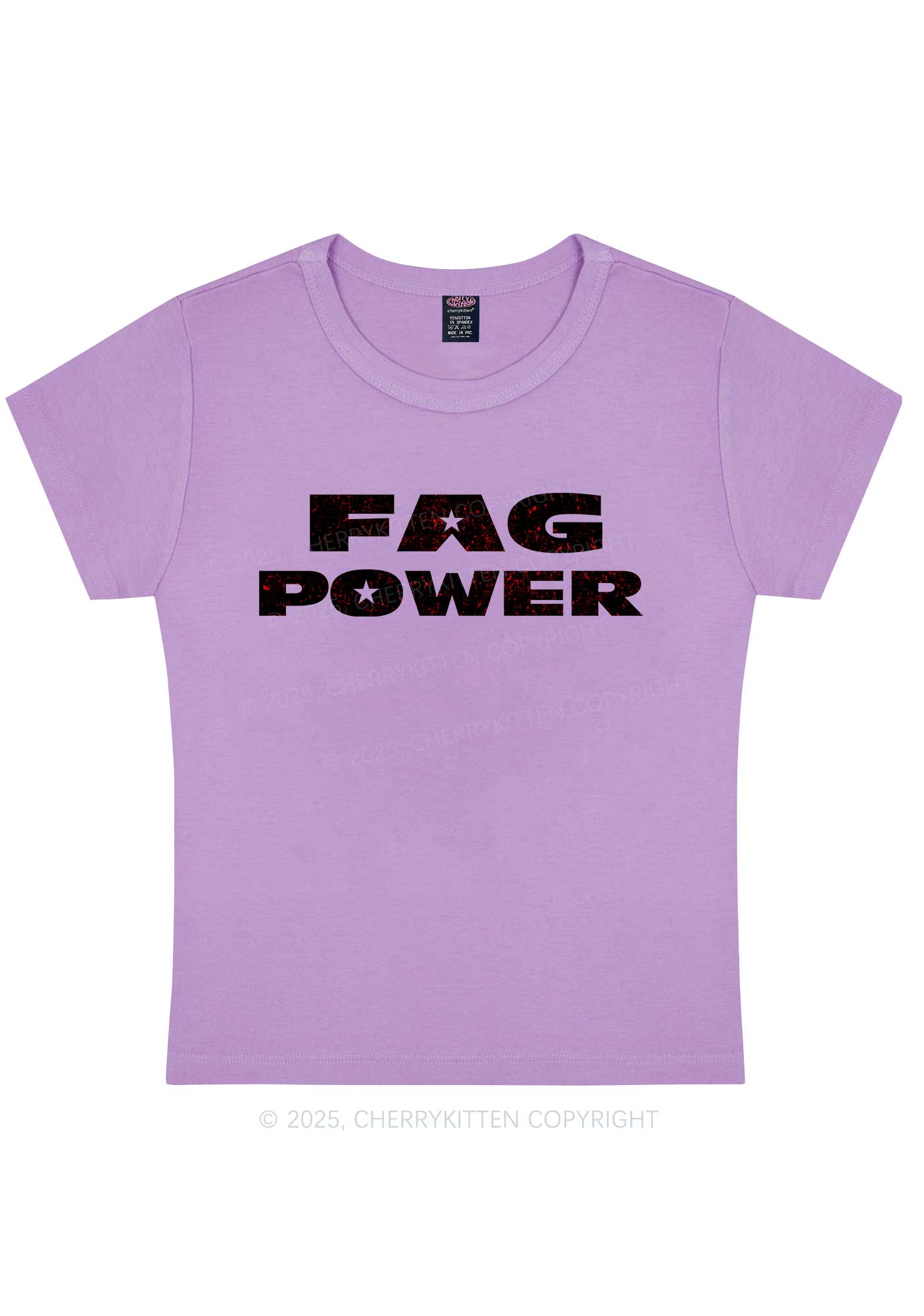 Fag Power Pride Y2K Baby Tee Cherrykitten