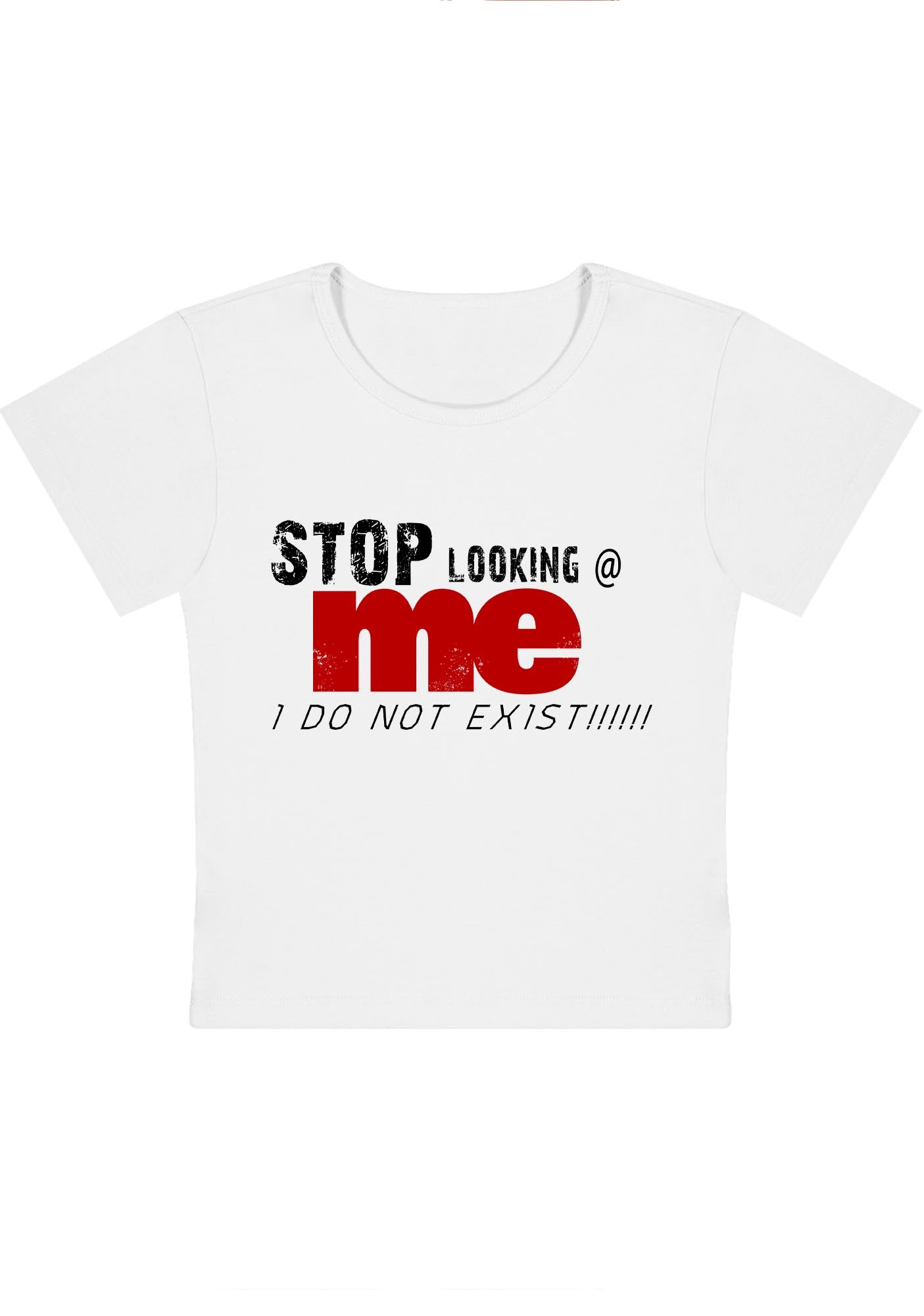 Curvy Stop Looking At Me Baby Tee