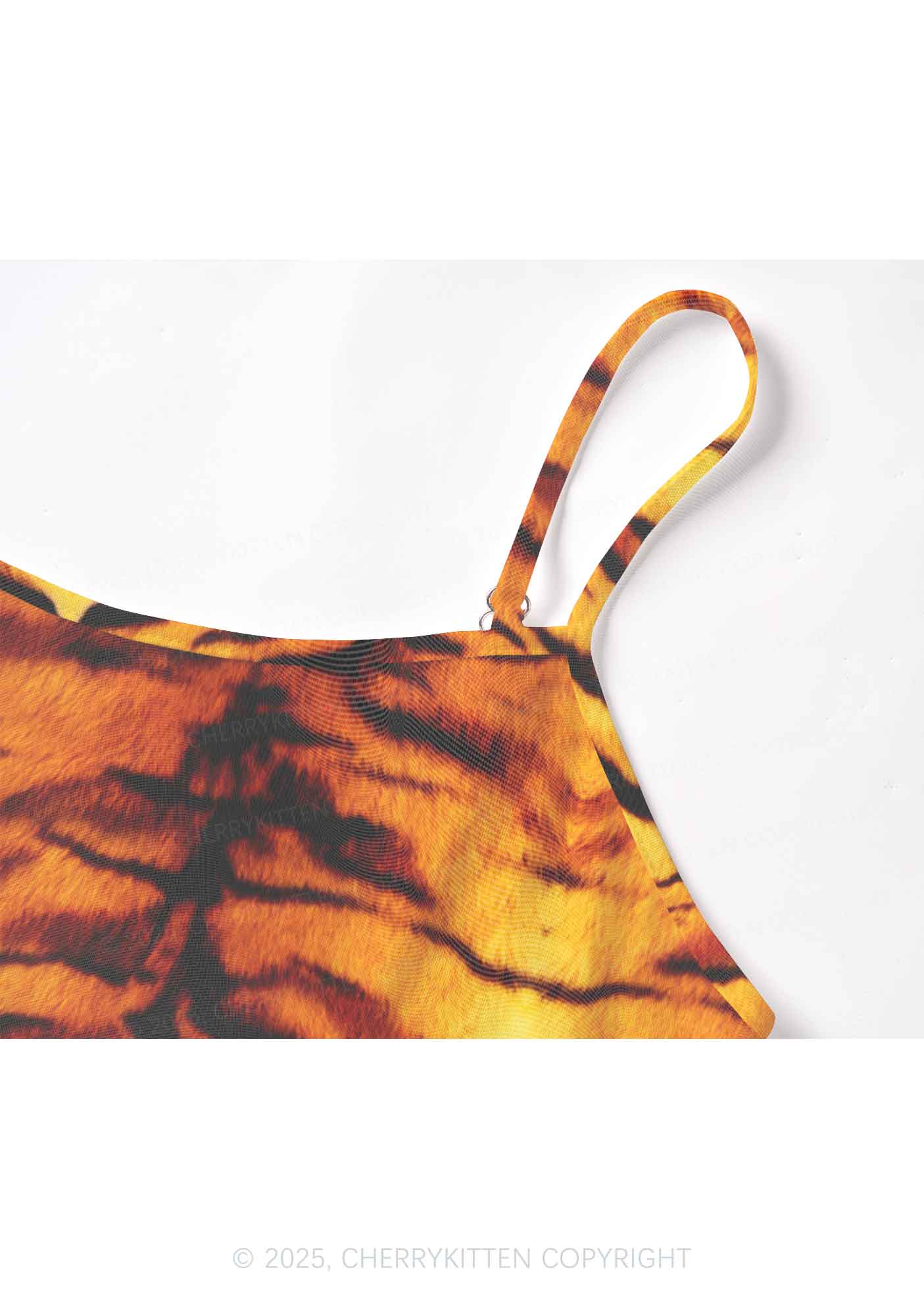 Wild Tiger Texture Y2K Mesh Cami Tank Cherrykitten