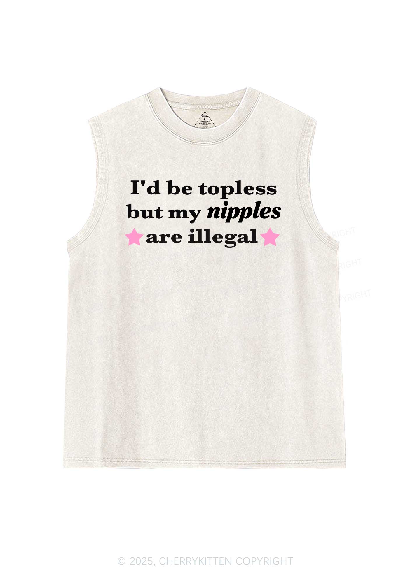 Nixxles Are Illegal Y2K Washed Muscle Tank Cherrykitten