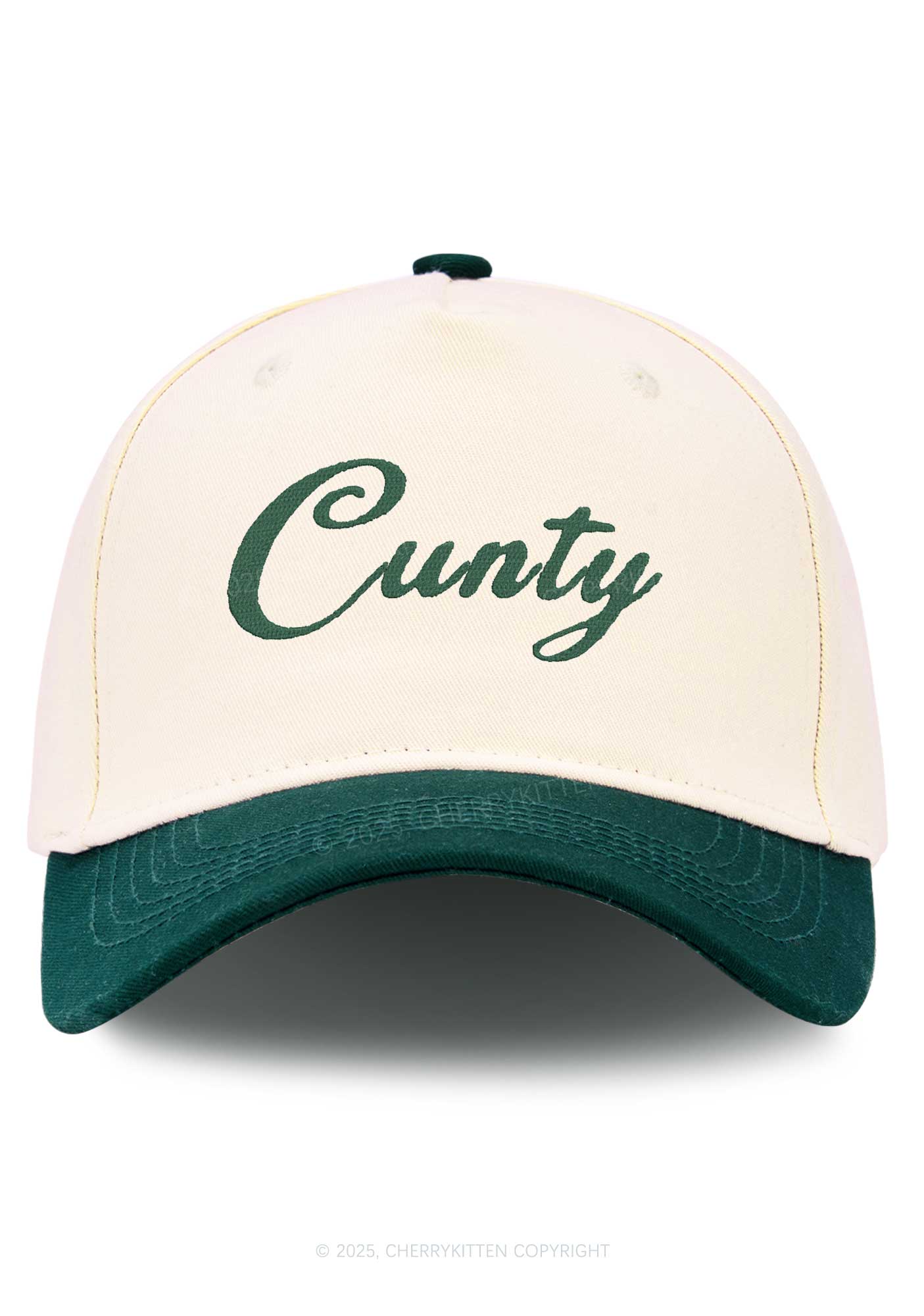 Embroidered Cunty Y2K Color Block Baseball Cap Cherrykitten