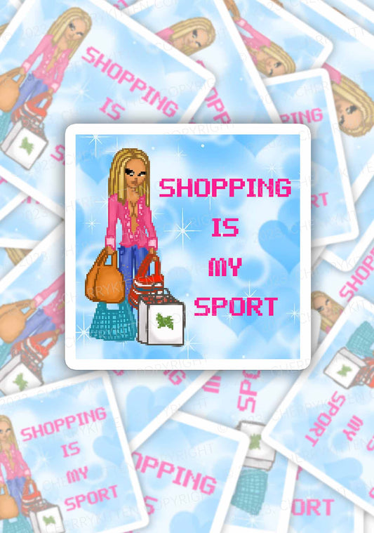 Shopping Is My Sport 1Pc Y2K Sticker Cherrykitten