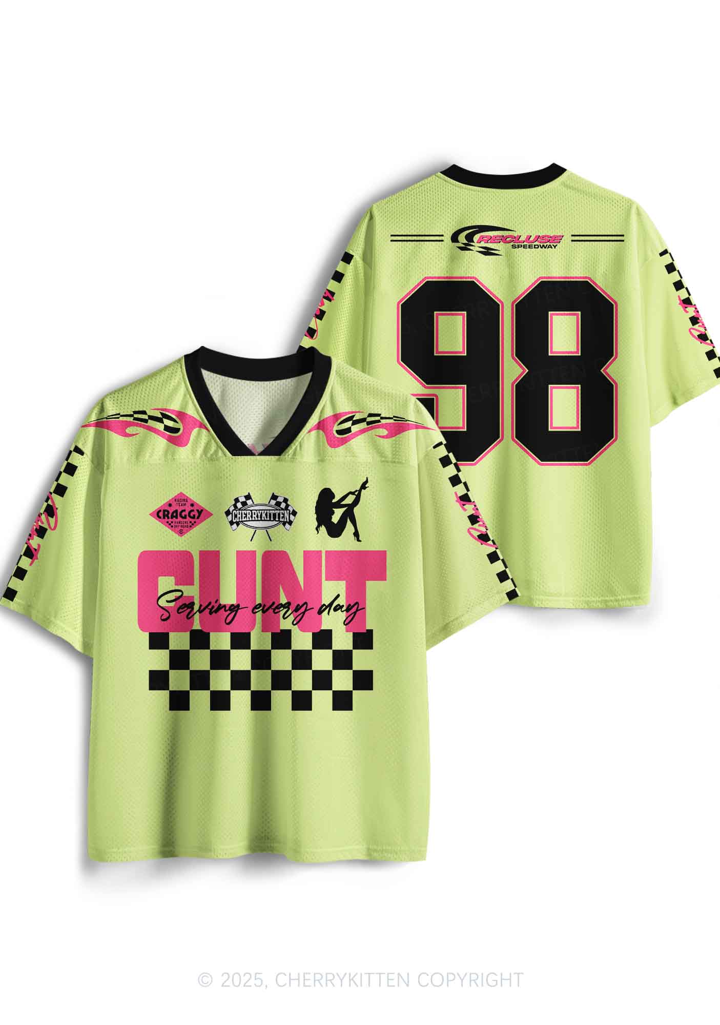 Custom Yellow Cxxt Y2K Sport Jersey Shirts Cherrykitten