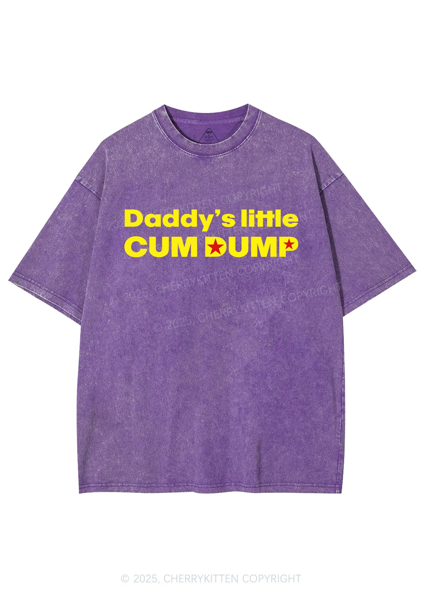 Daddys Little Cum Dump Y2K Shirts Washed Tee Cherrykitten